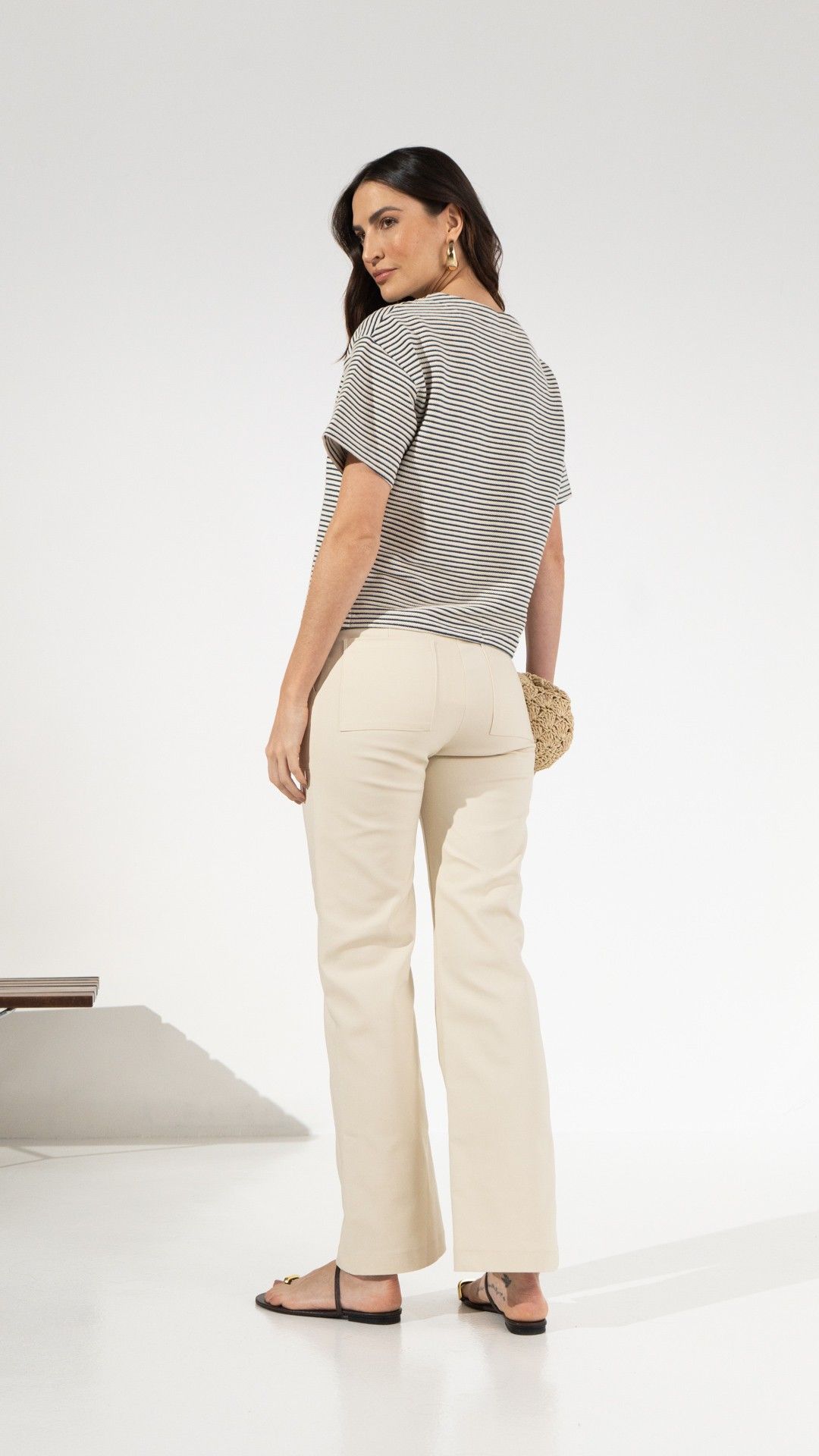 CALÇA PLANE COTTON DOUBLE FENDA NA FRENTE