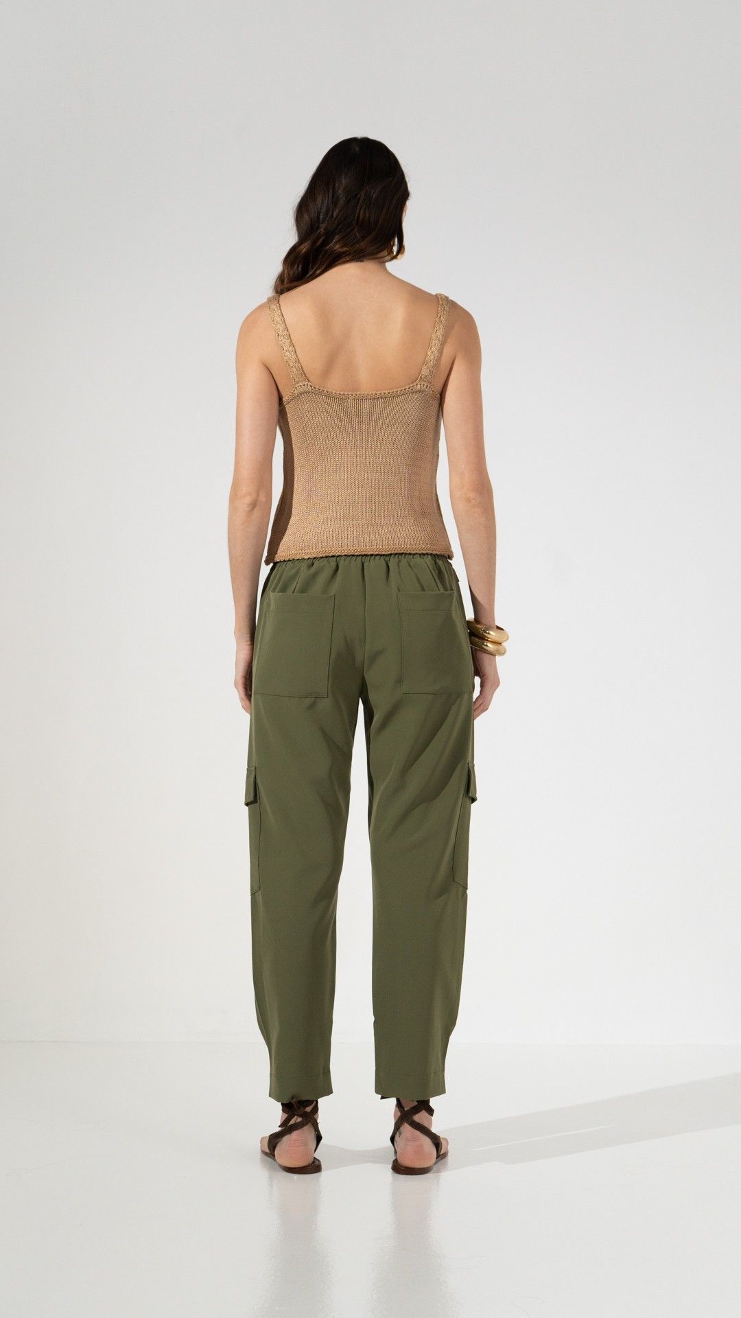 BLUSA TRICOT NATURAL ENTRELAÇADA ALÇA