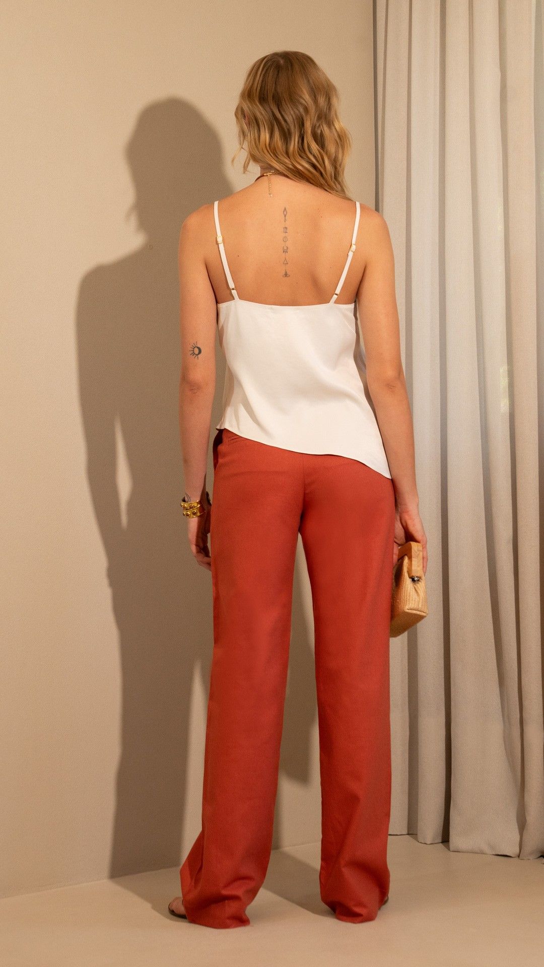 CALÇA LINEN BLAS WIDE LEG PASSANTE BOTÃO