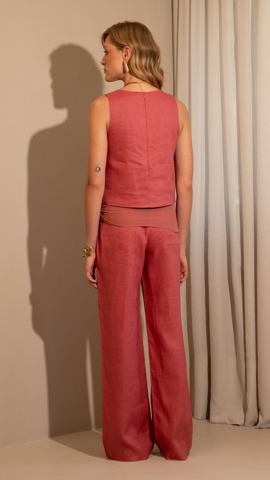 CALÇA LINHO ITALIANO BRISA LENÇO WIDE LEG