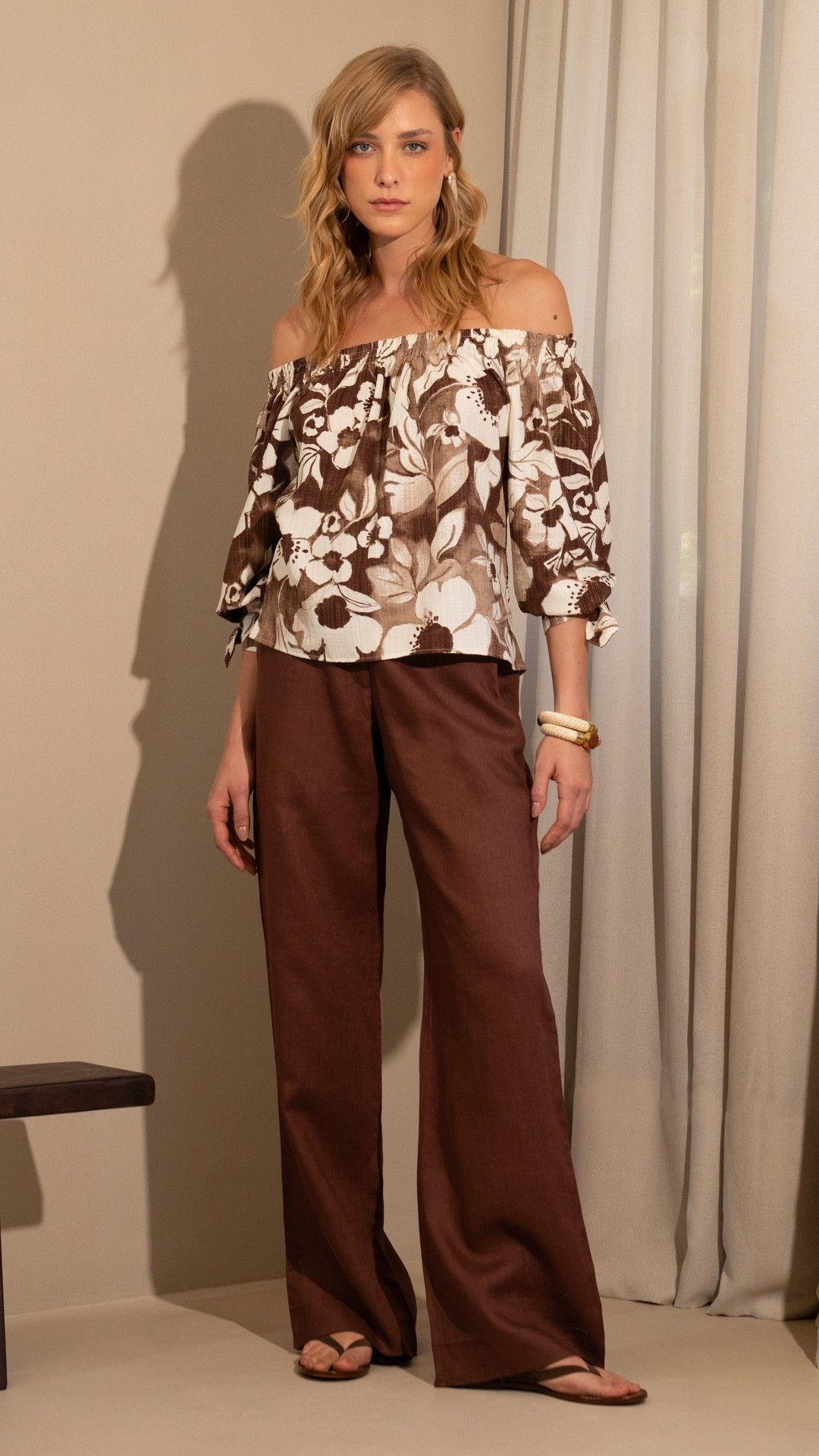 CALÇA LINHO ITALIANO BRISA LENÇO WIDE LEG