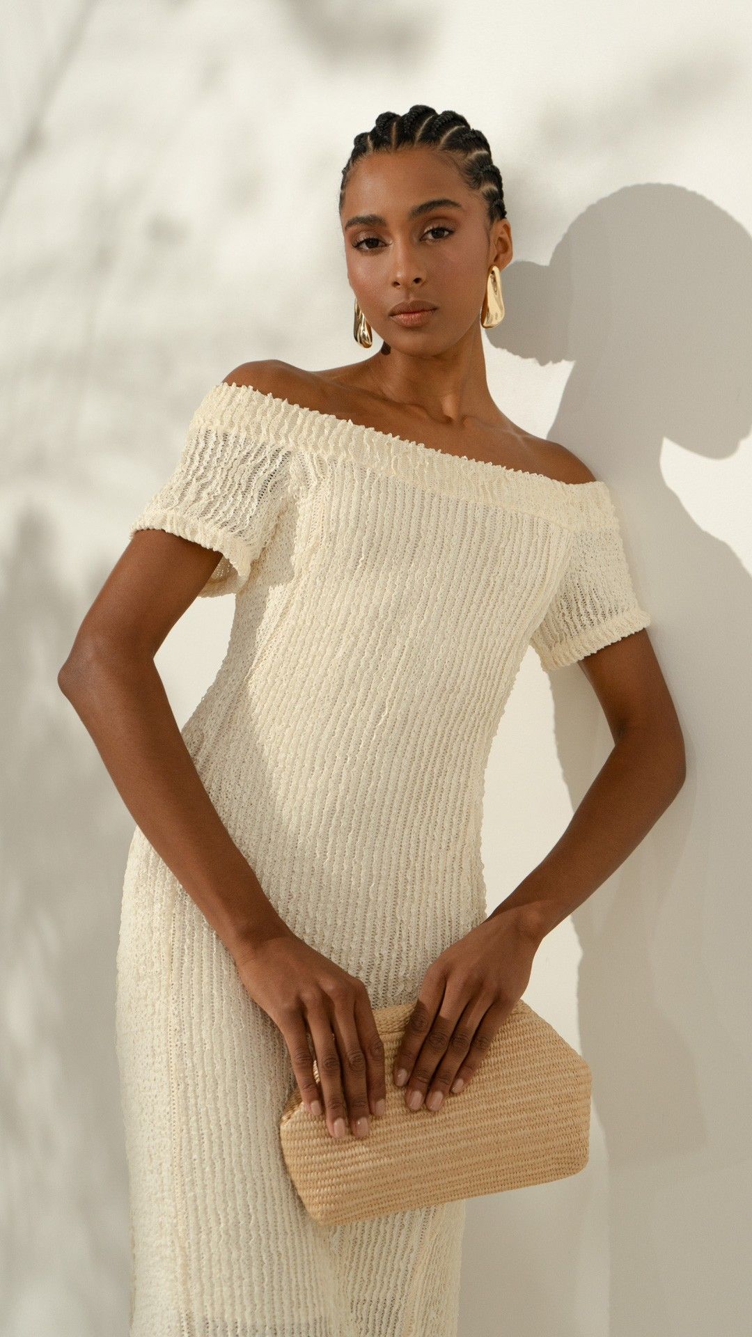 VESTIDO RENDA DELICATTA OMBRO A OMBRO MIDI
