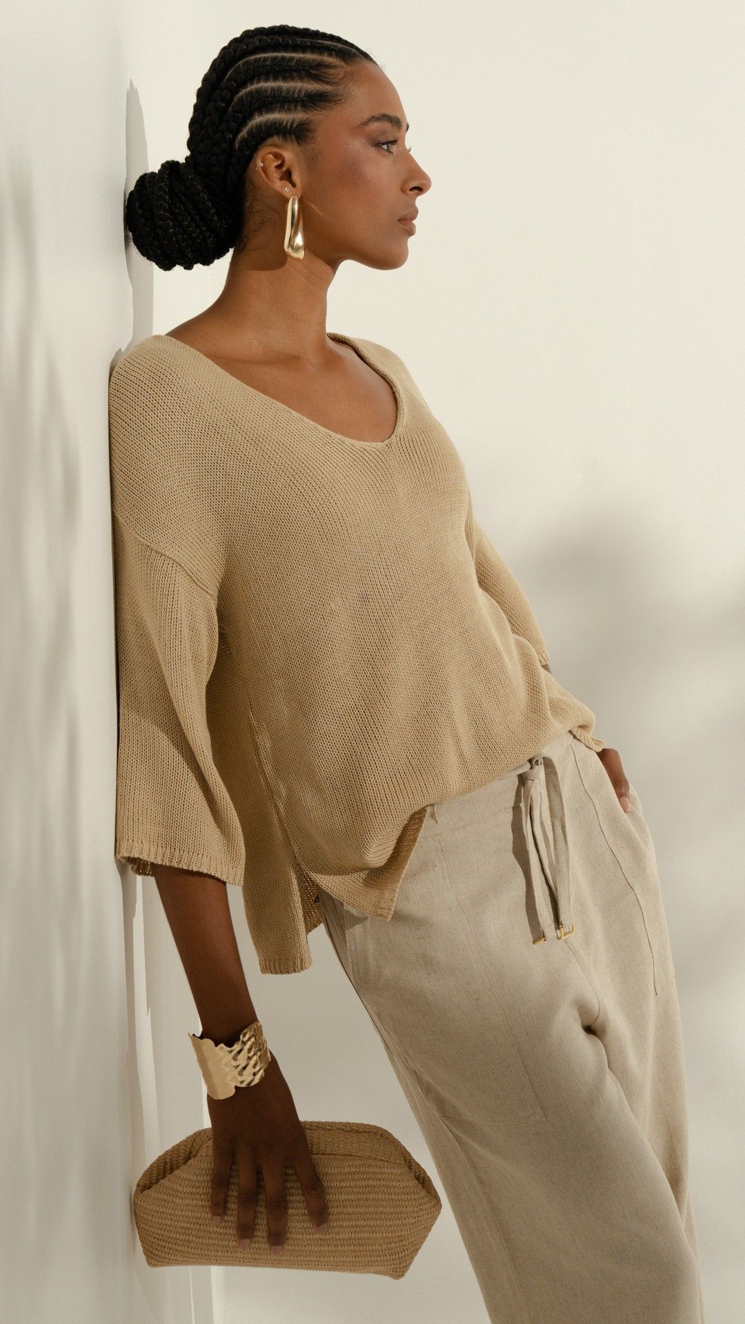 BLUSA TRICOT MOSS V MANGA L.