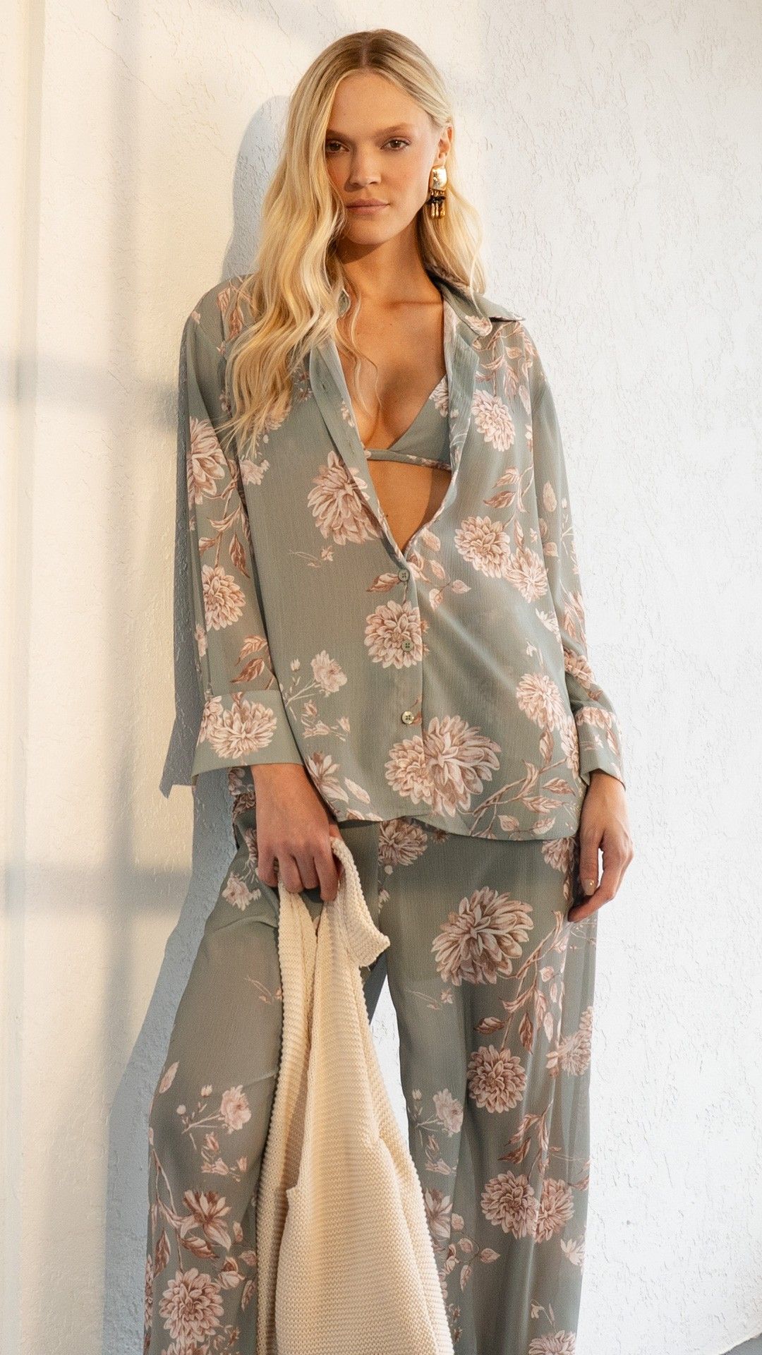 CAMISA CREPE SÁLVIA C/ TOP