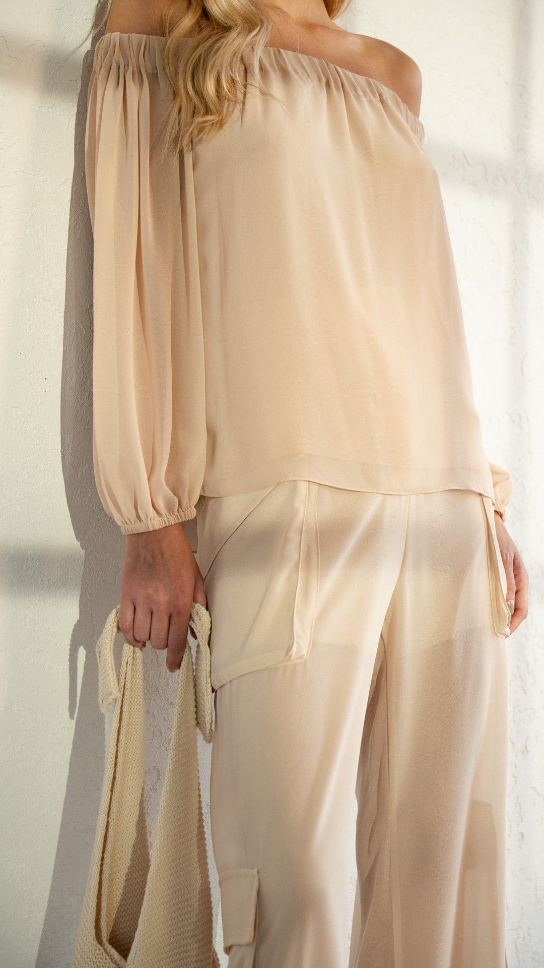 BLUSA MICHELANGELO CHIFFON CIGANA MANGA L.