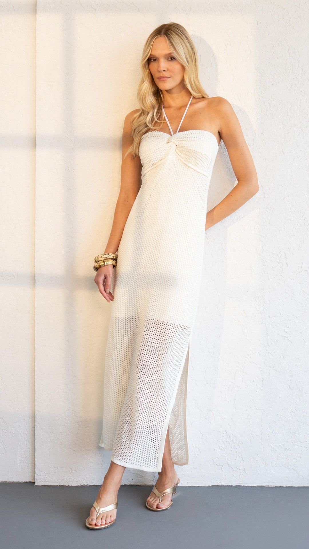 VESTIDO TRICOT FUROS CORSELET S/ ALÇA