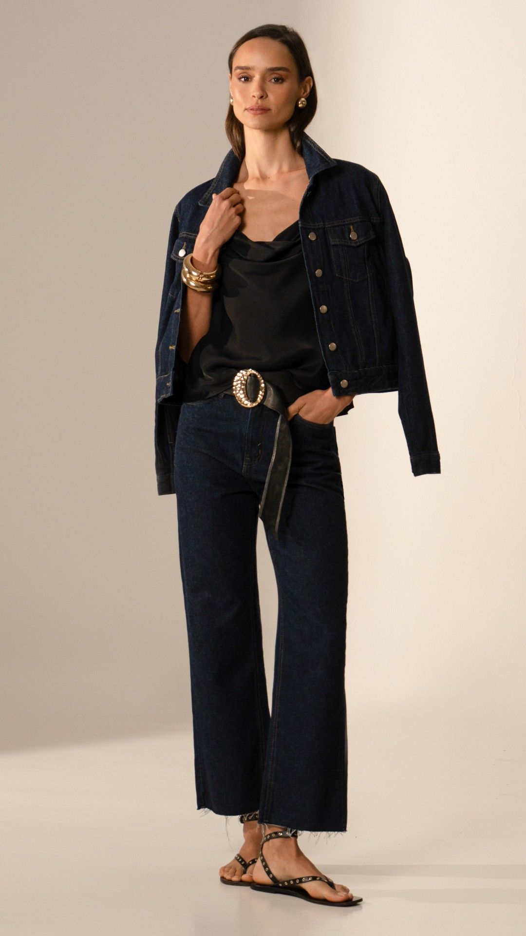 CALÇA JEANS ÍCONE CENOURA BARRA FIO