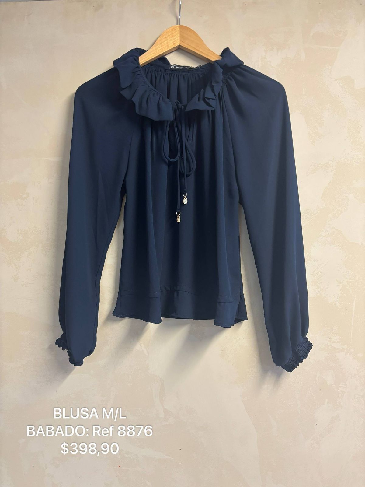 BLUSA CREPE PRIME BABADO GOLA MANGA L.