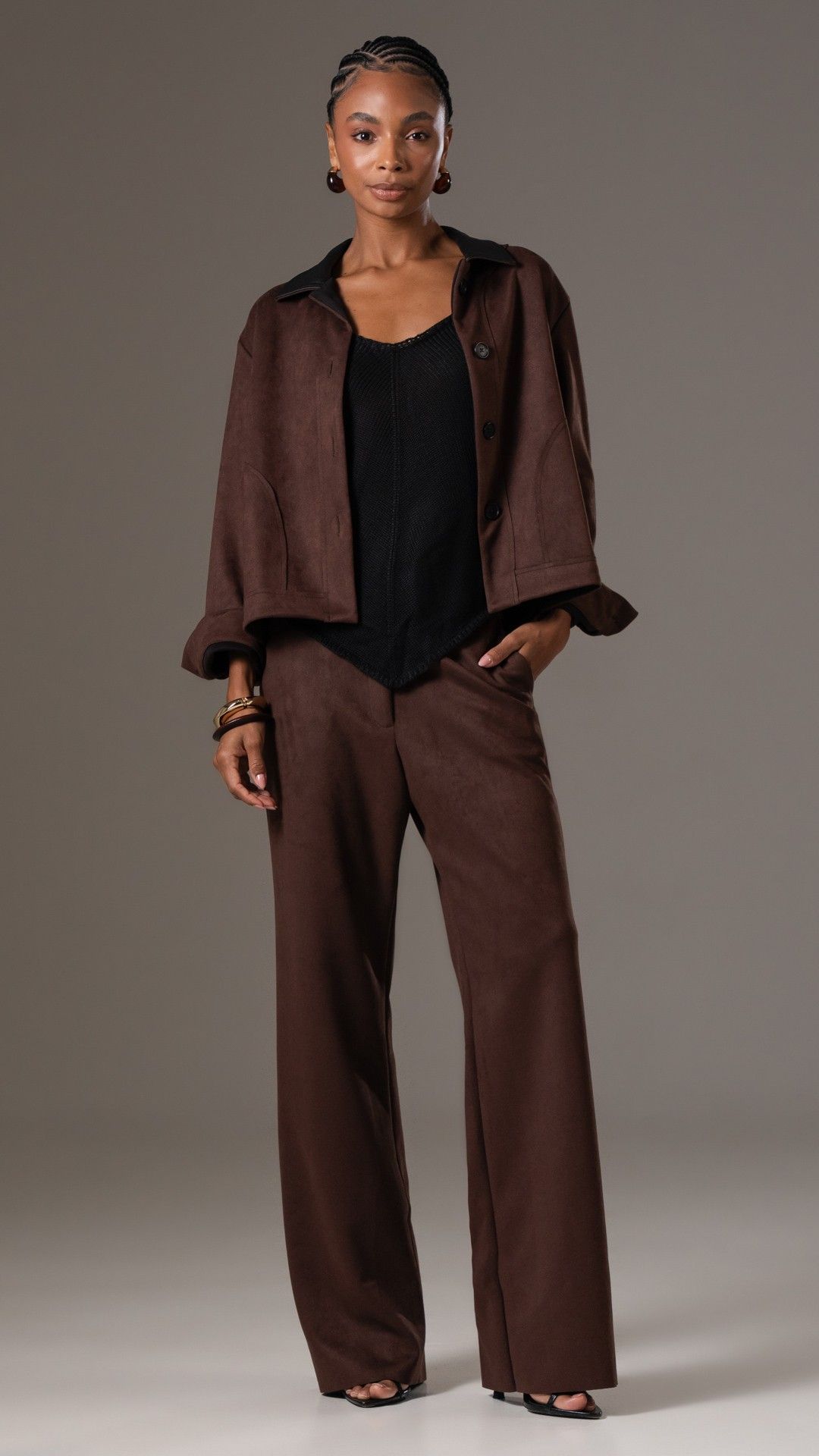 CALÇA SCUBA SUEDE LASER WIDE LEG