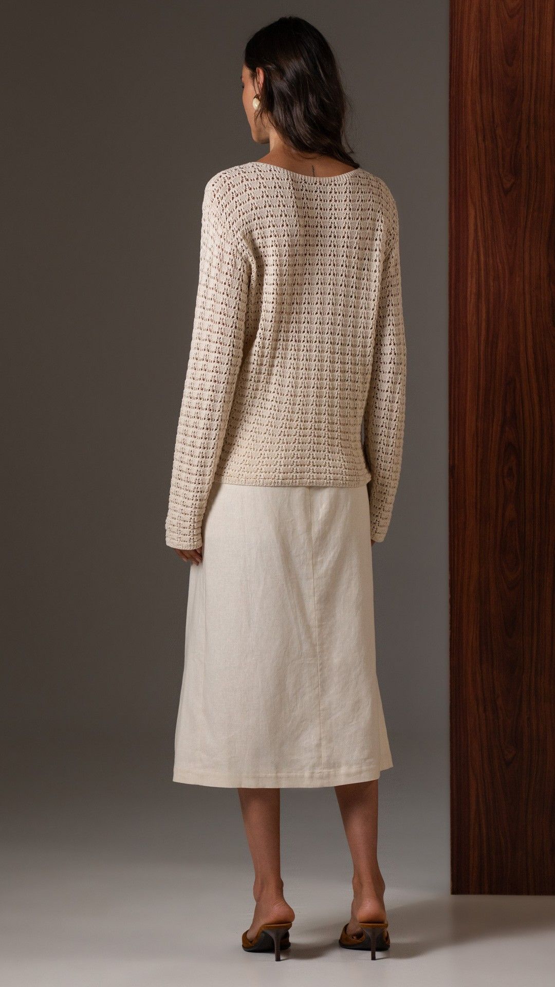 BLUSA TRICOT CROCHÊ TELA MANGA L.