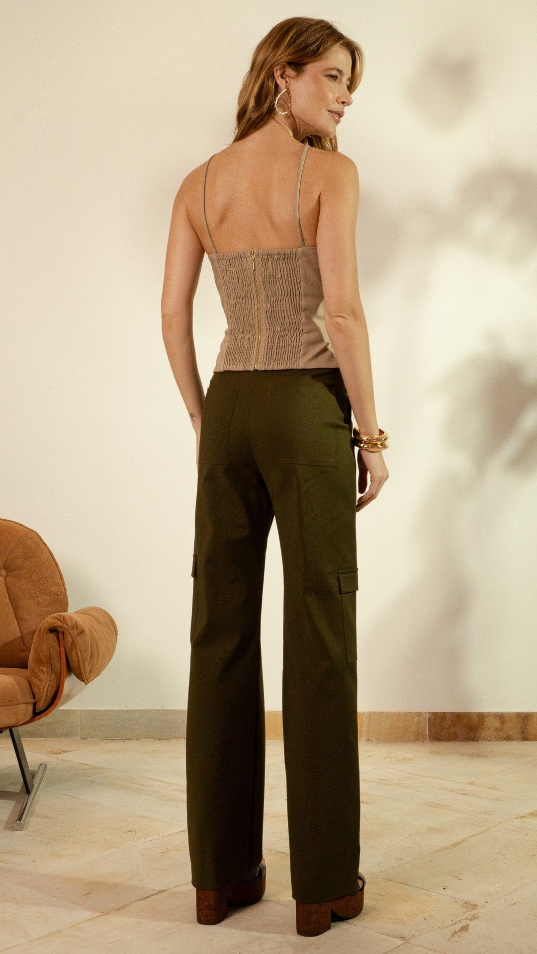 CALÇA PLANE COTTON BOLSO LATERAL WIDE LEG