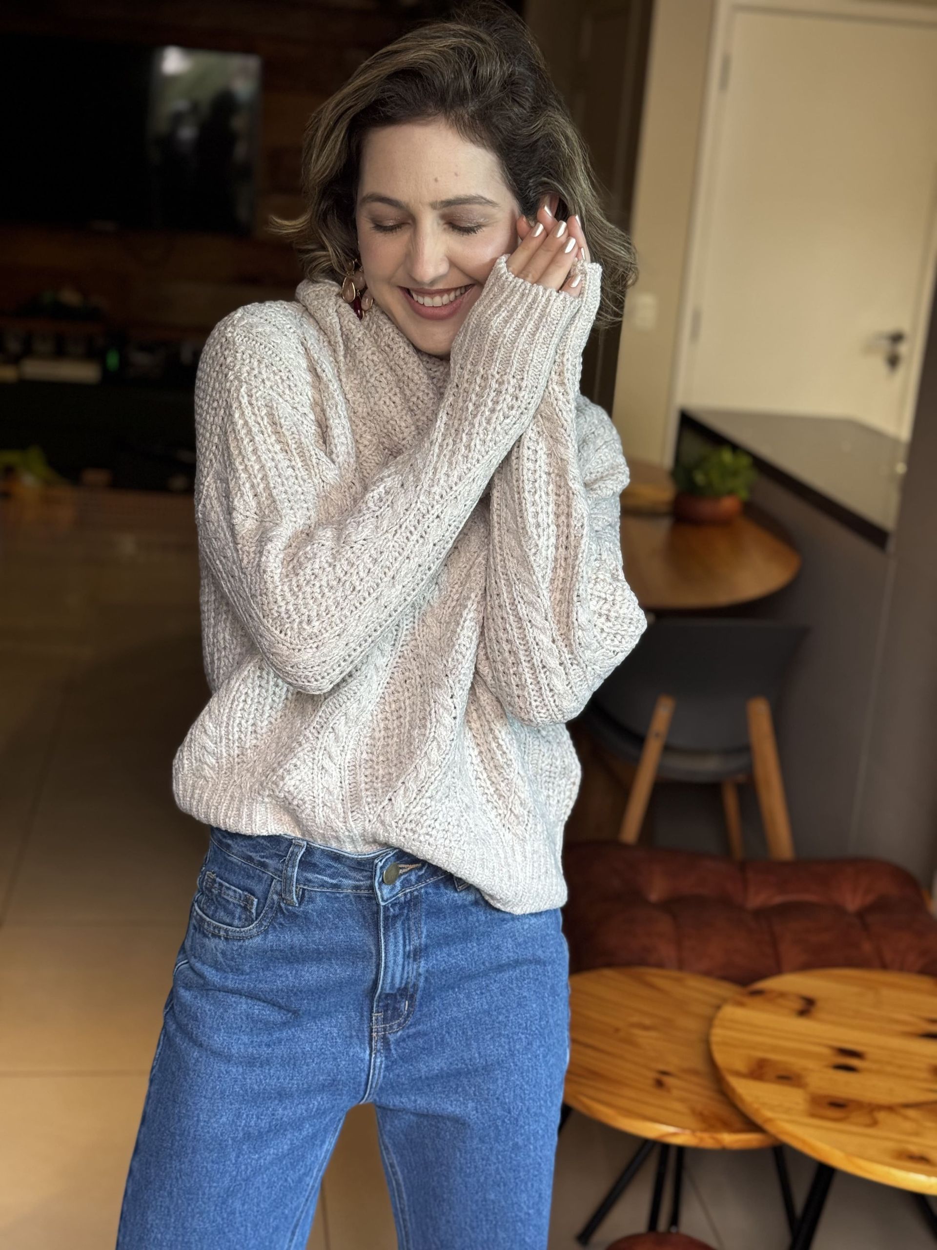BLUSA TRICOT ACONCHEGO MANGA L. GOLA BOBA