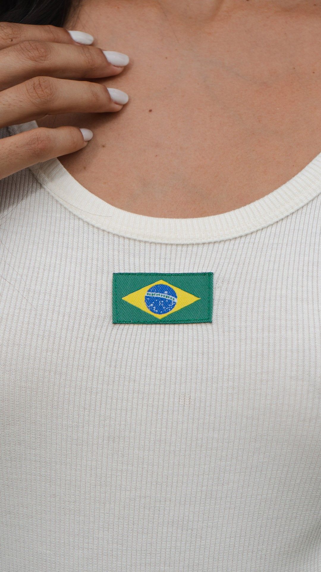 BLUSA CANELADA BRASIL S/ MANGA