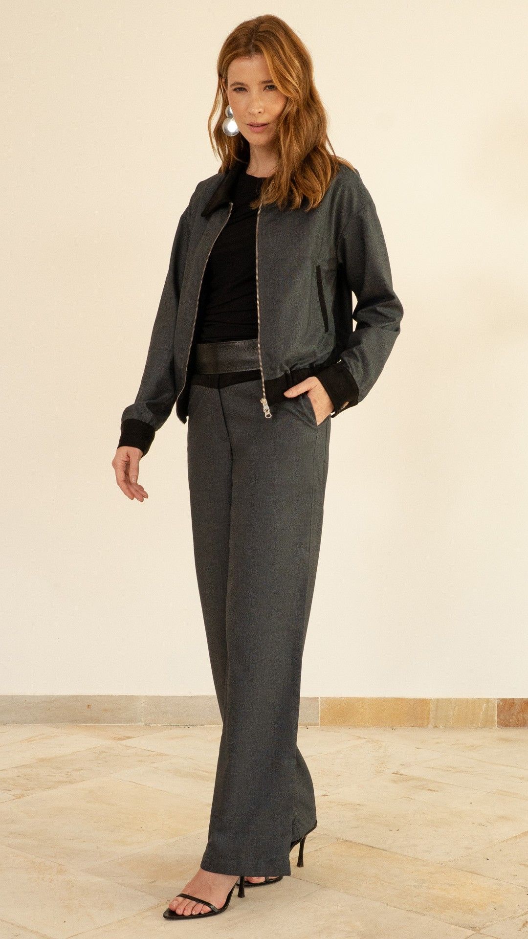 CALÇA DENIN ZURIQUE TOQUE SCUBA WIDE LEG