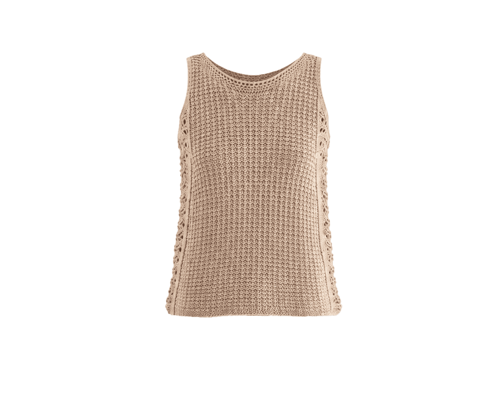 BLUSA TRICOT CROCHÊ LATERAL S/ MANGA
