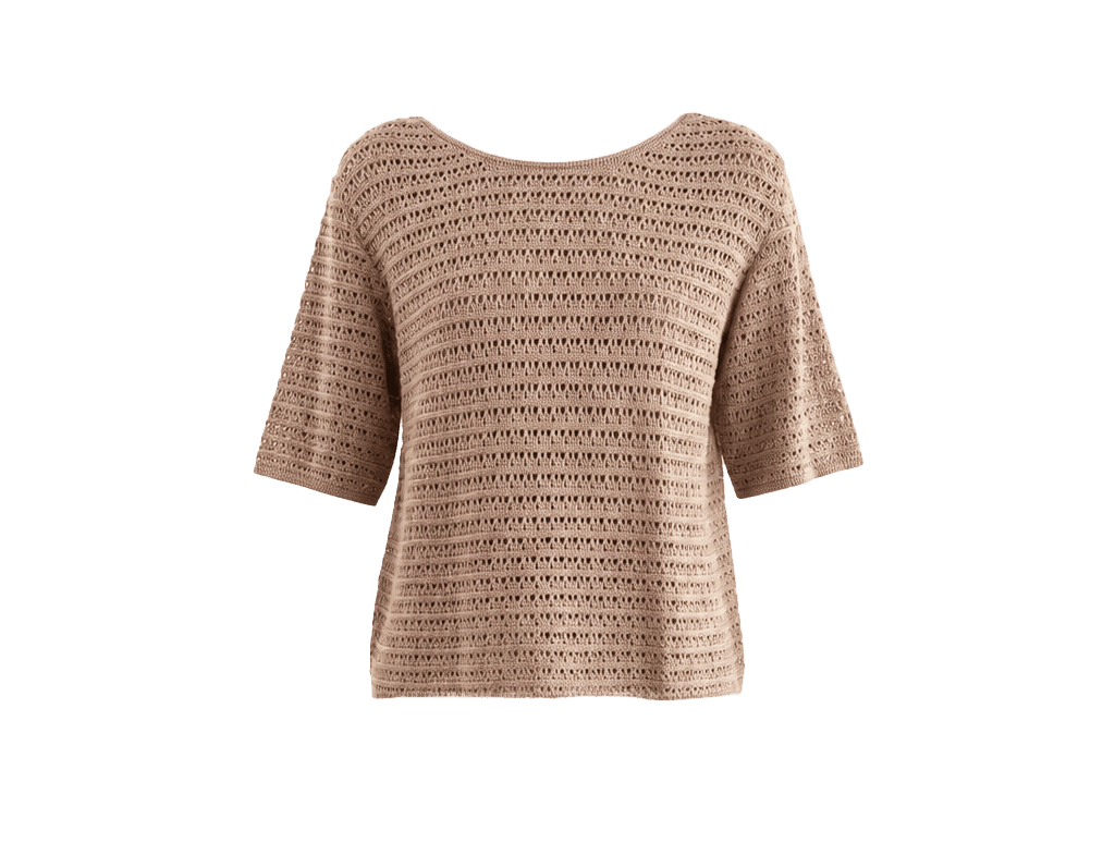 BLUSA TRICOT CROCHÊ RENDA MANGA C.