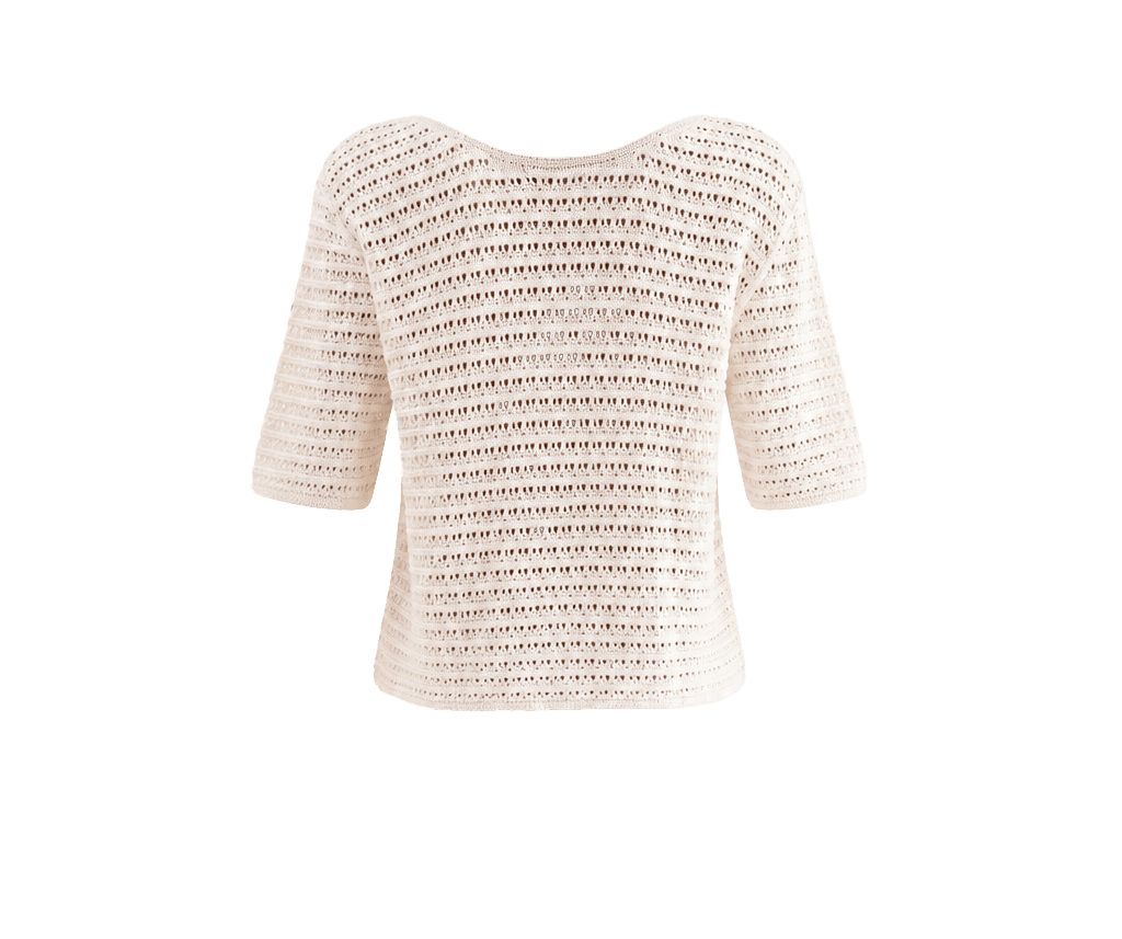 BLUSA TRICOT CROCHÊ RENDA MANGA C.