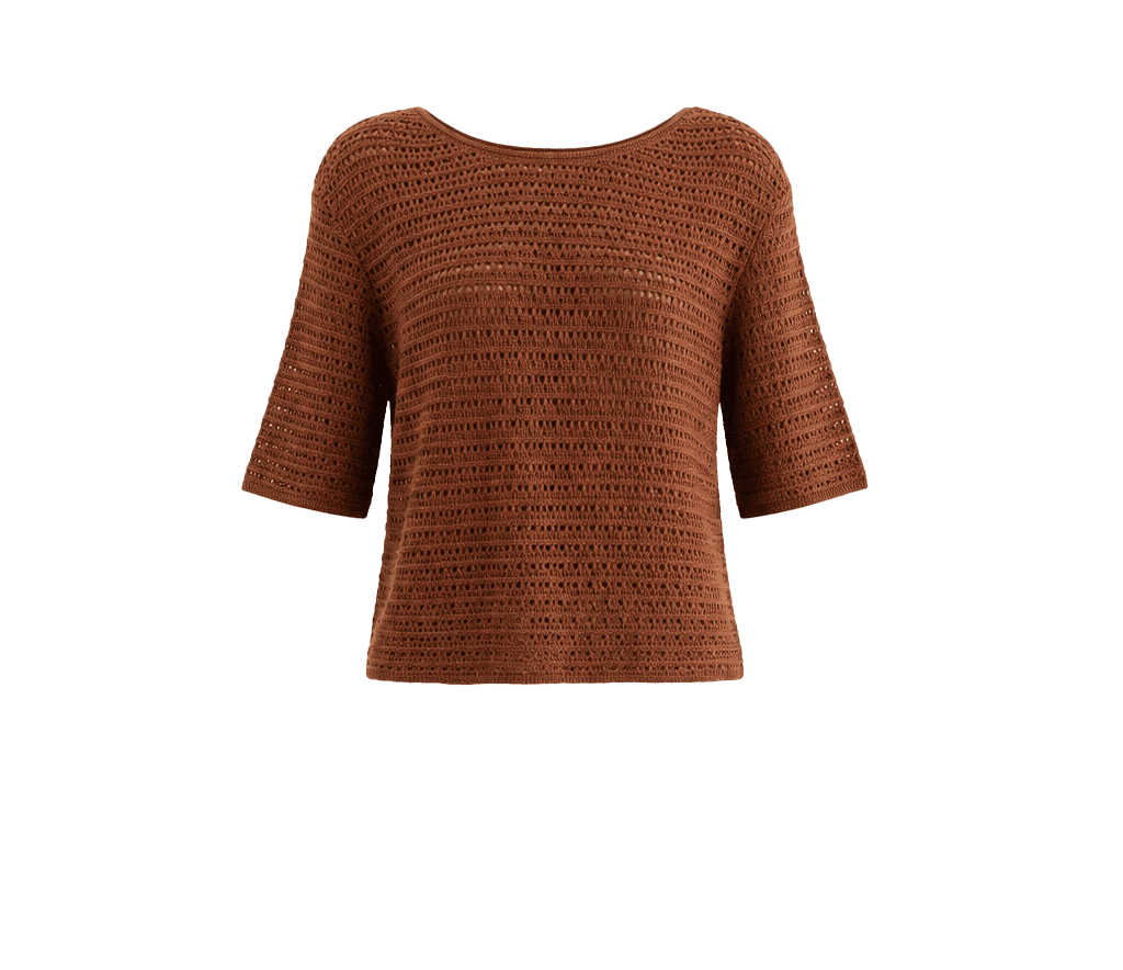BLUSA TRICOT CROCHÊ RENDA MANGA C.
