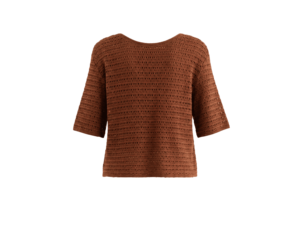 BLUSA TRICOT CROCHÊ RENDA MANGA C.