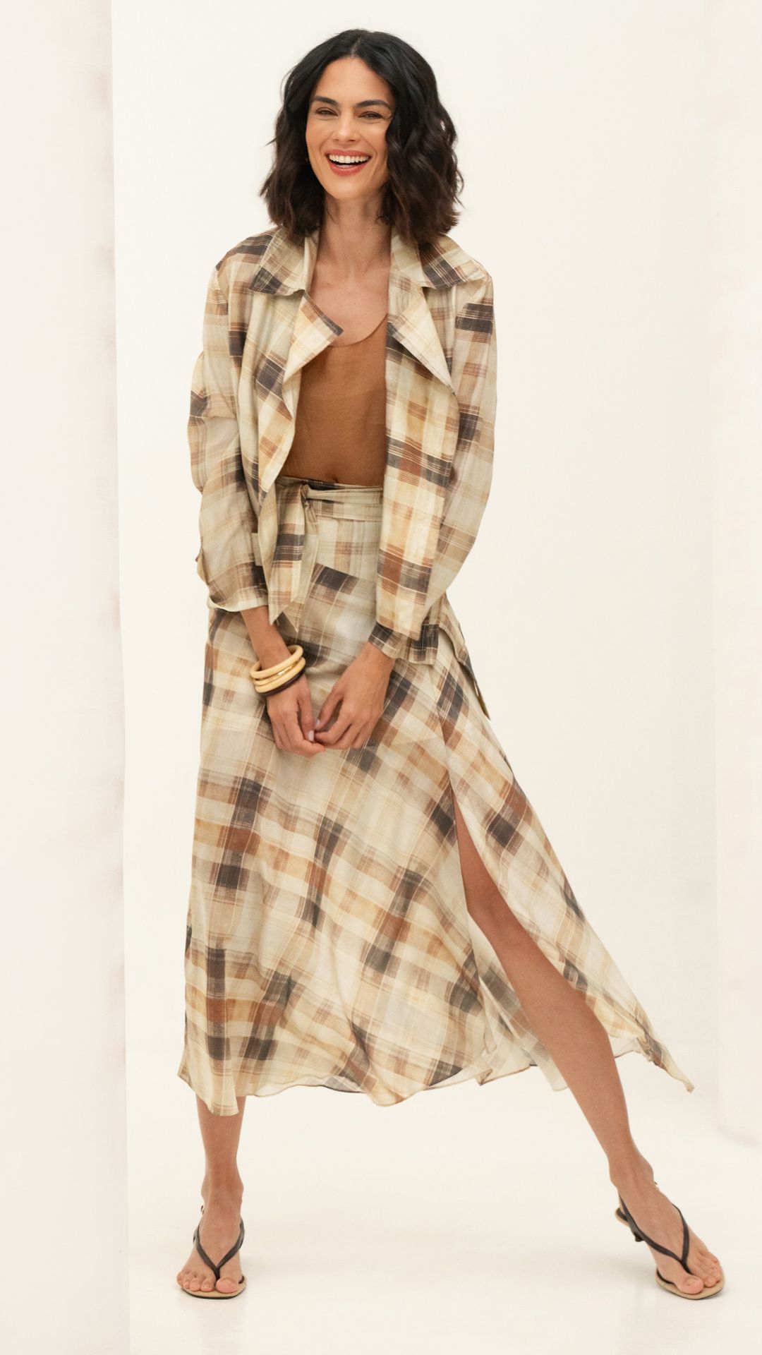SAIA VISCOSE GRID FENDA MIDI