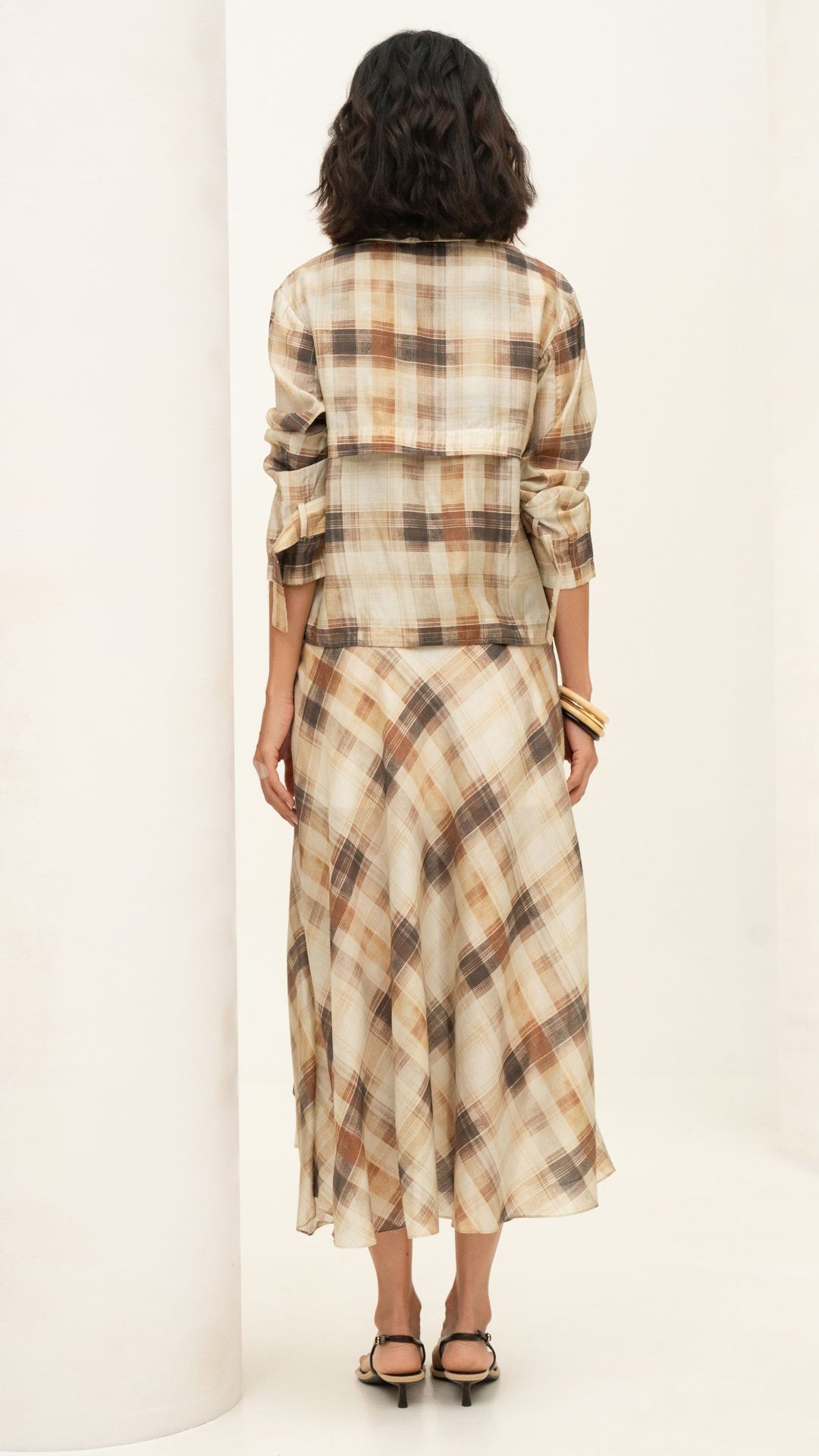 JAQUETA VISCOSE GRID TRENCH COAT