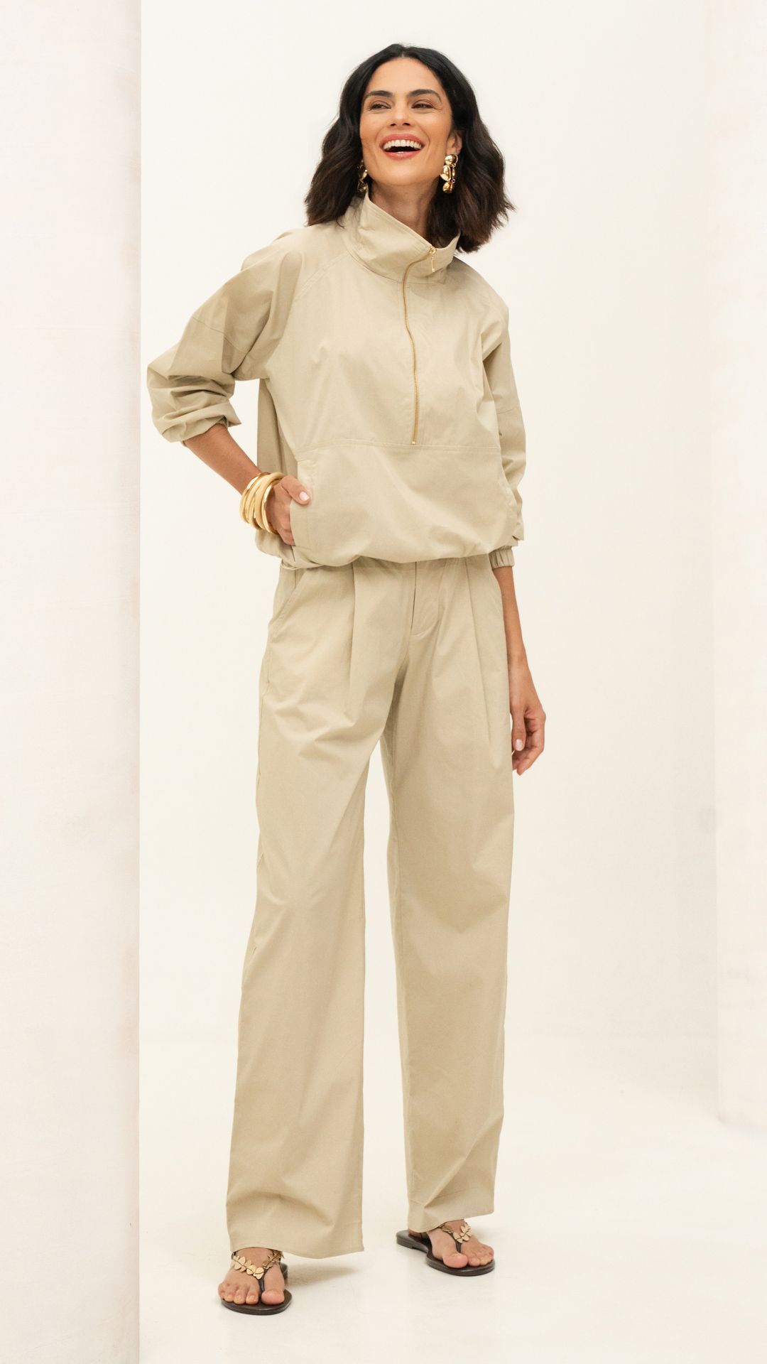 OK CALÇA TRICOLINE TORONTO PREGA WIDE LEG