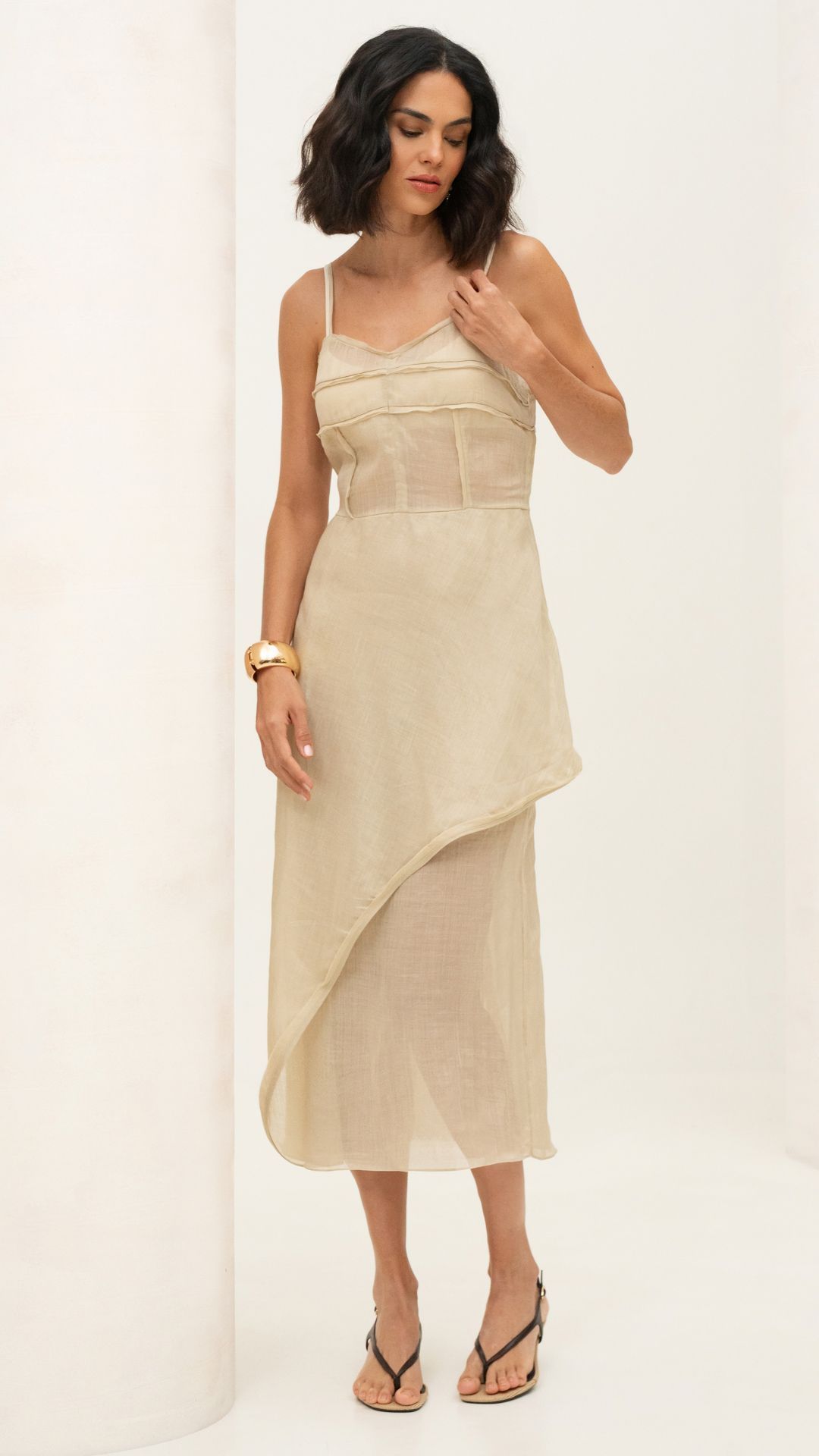 OK VESTIDO RAMI HUNAN C/ TOP MIDI ALÇA