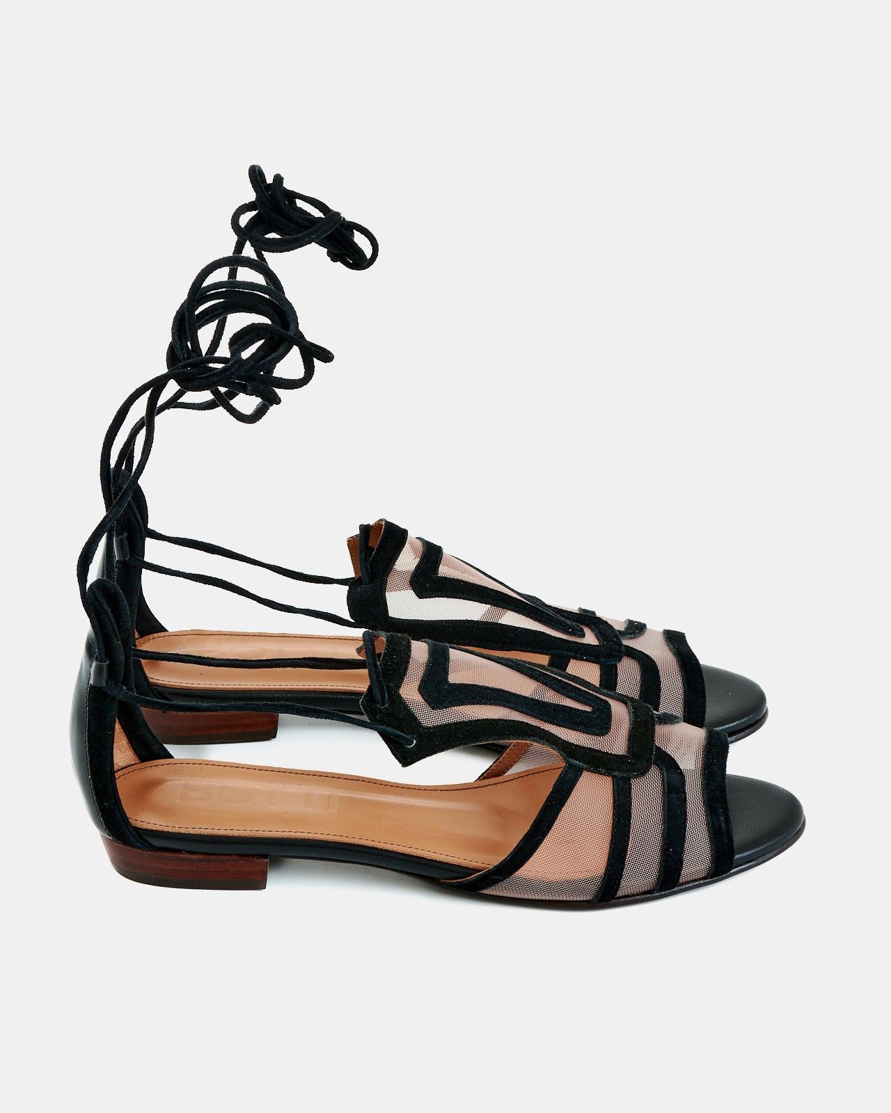 Vaquera ブラック シルク　シースルーキャミソール XL Sandália Rasteira Elsa Camurça Preto - Botti