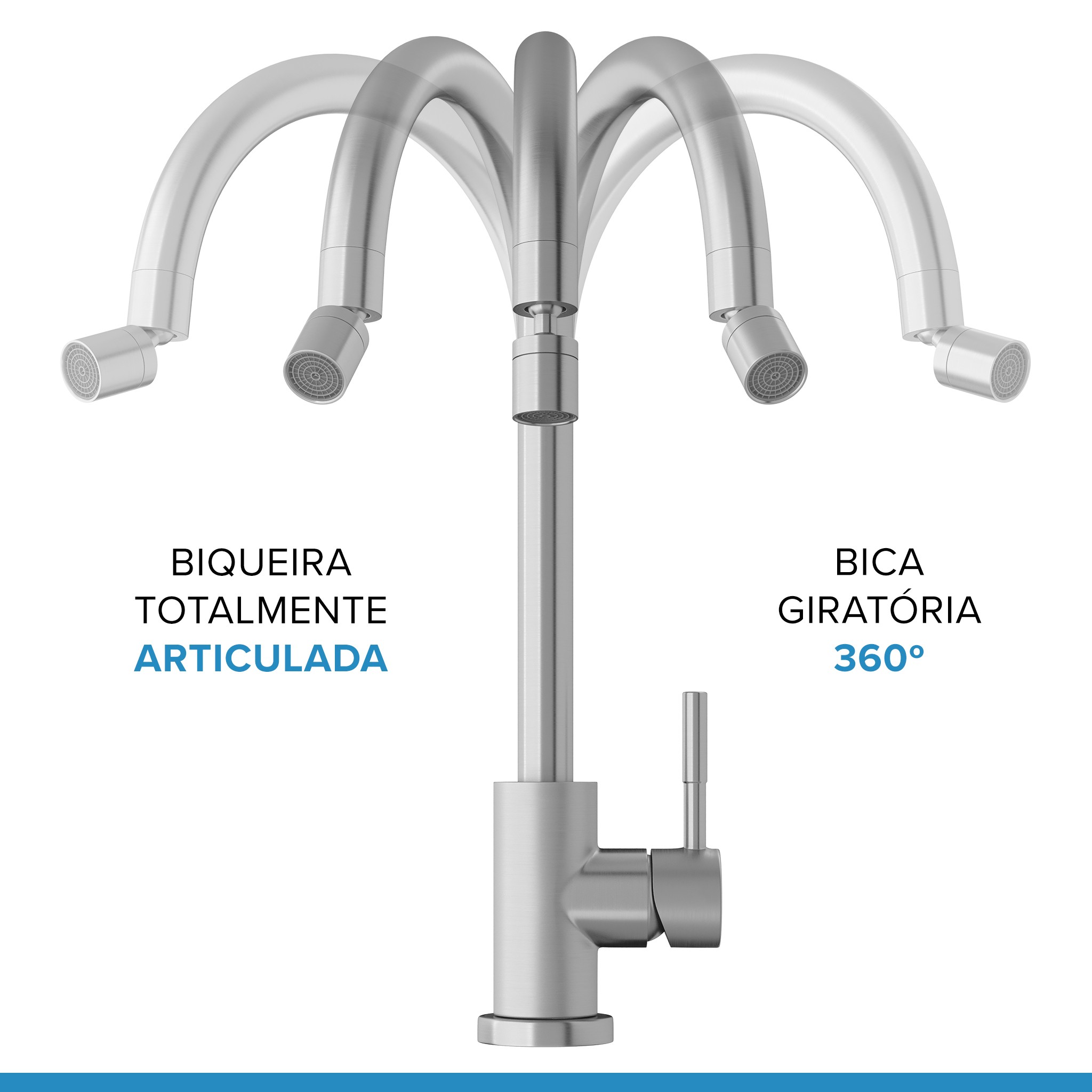 MONOCOMANDO ST LOUISE BASIC AÇO ESCOVADO