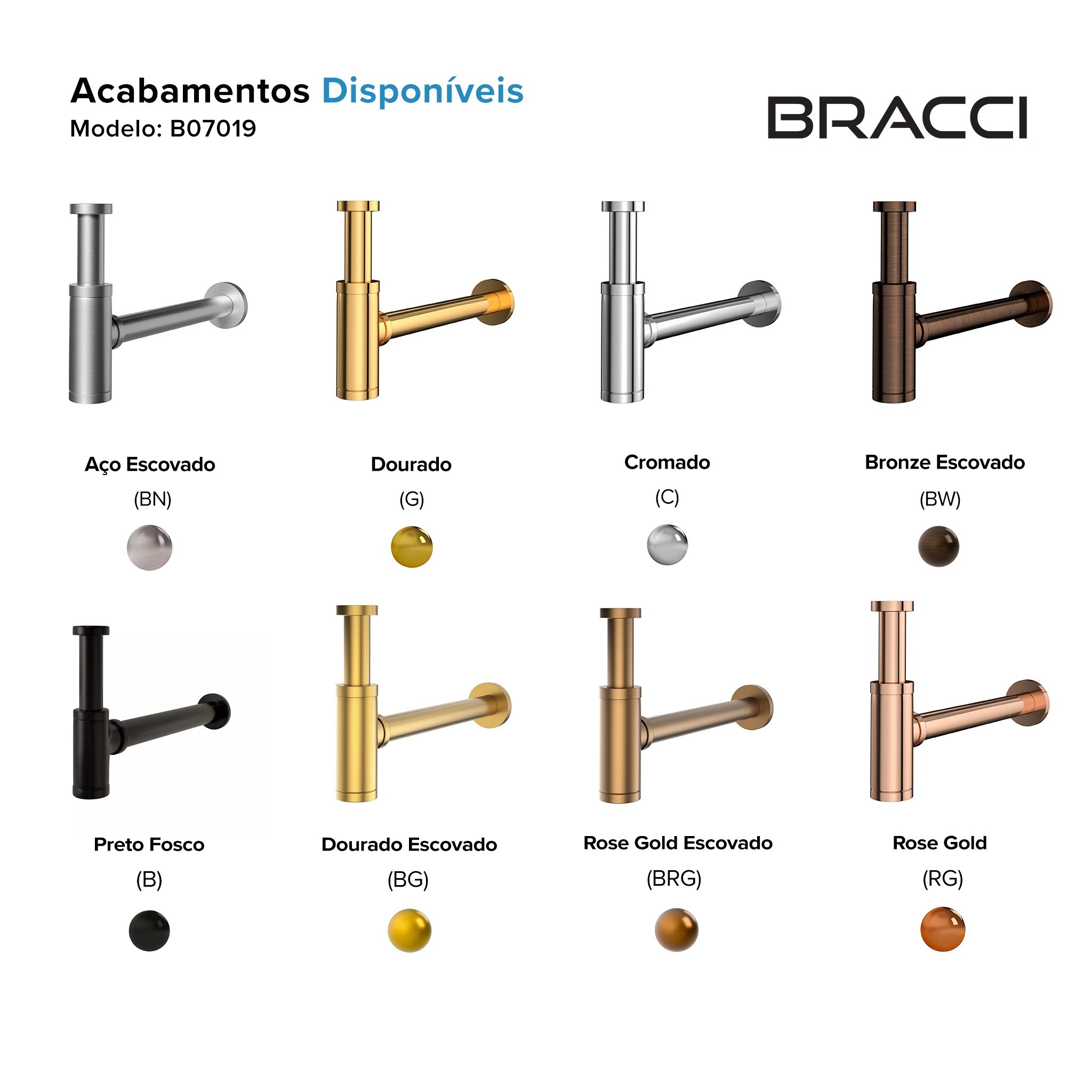 SIFÃO AÇO ESCOVADO