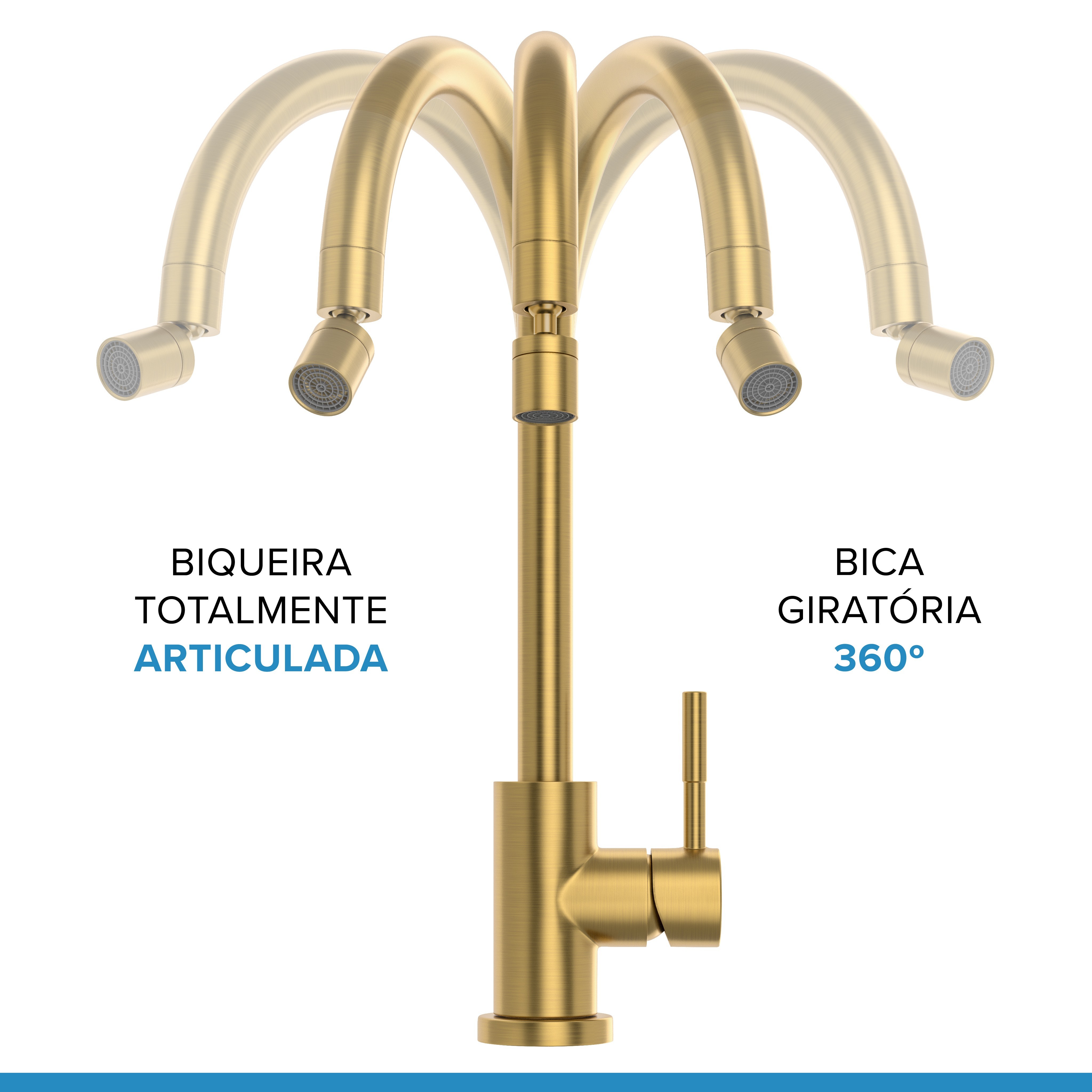 MONOCOMANDO ST LOUISE BASIC DOURADO ESCOVADO