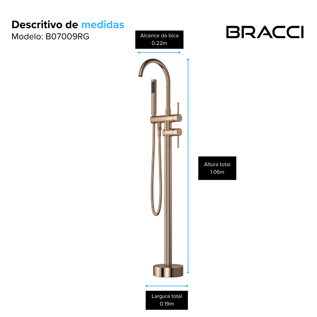 MONOCOMANDO PARA BANHEIRA ROSE GOLD