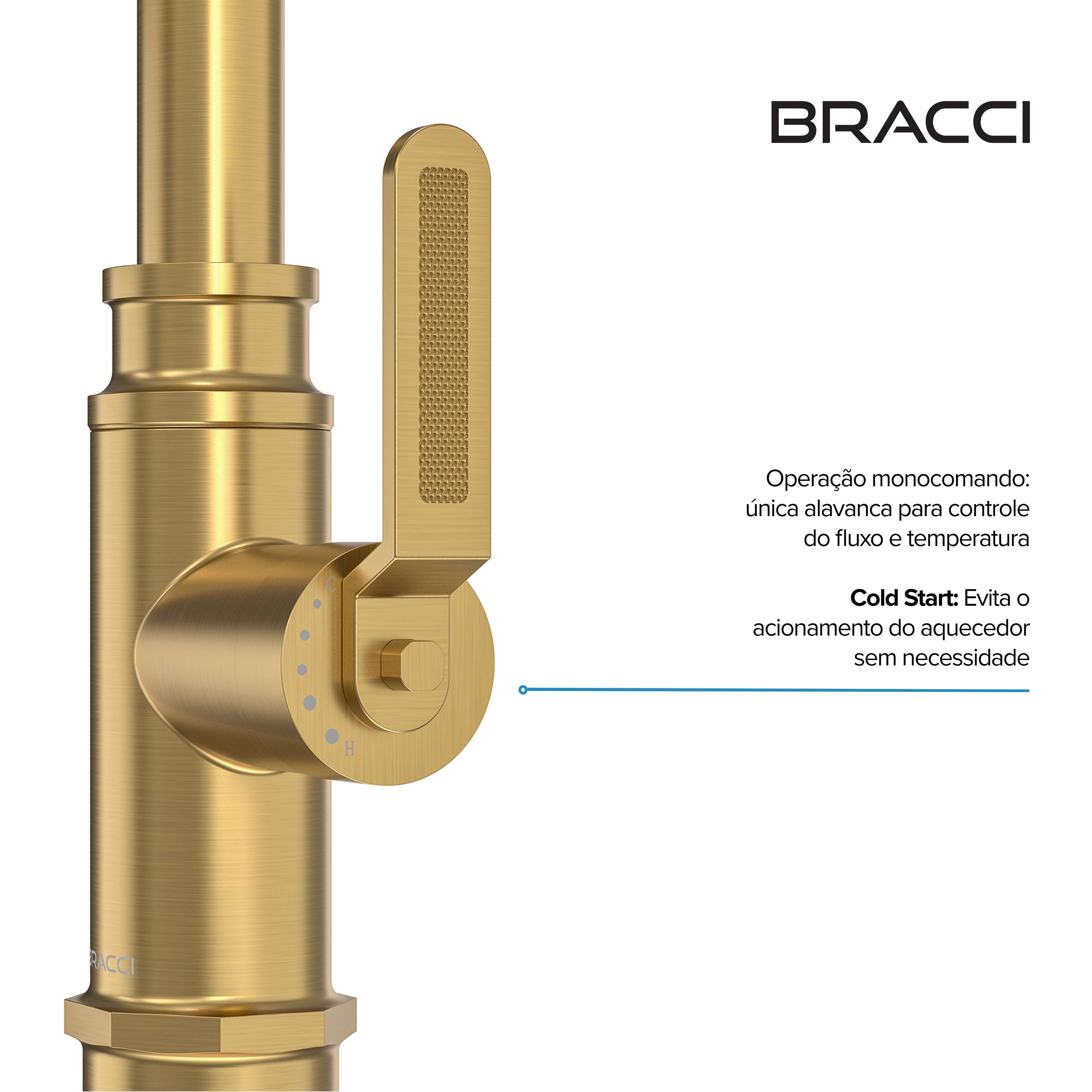 MONOCOMANDO INDUSTRIAL DOURADO ESCOVADO