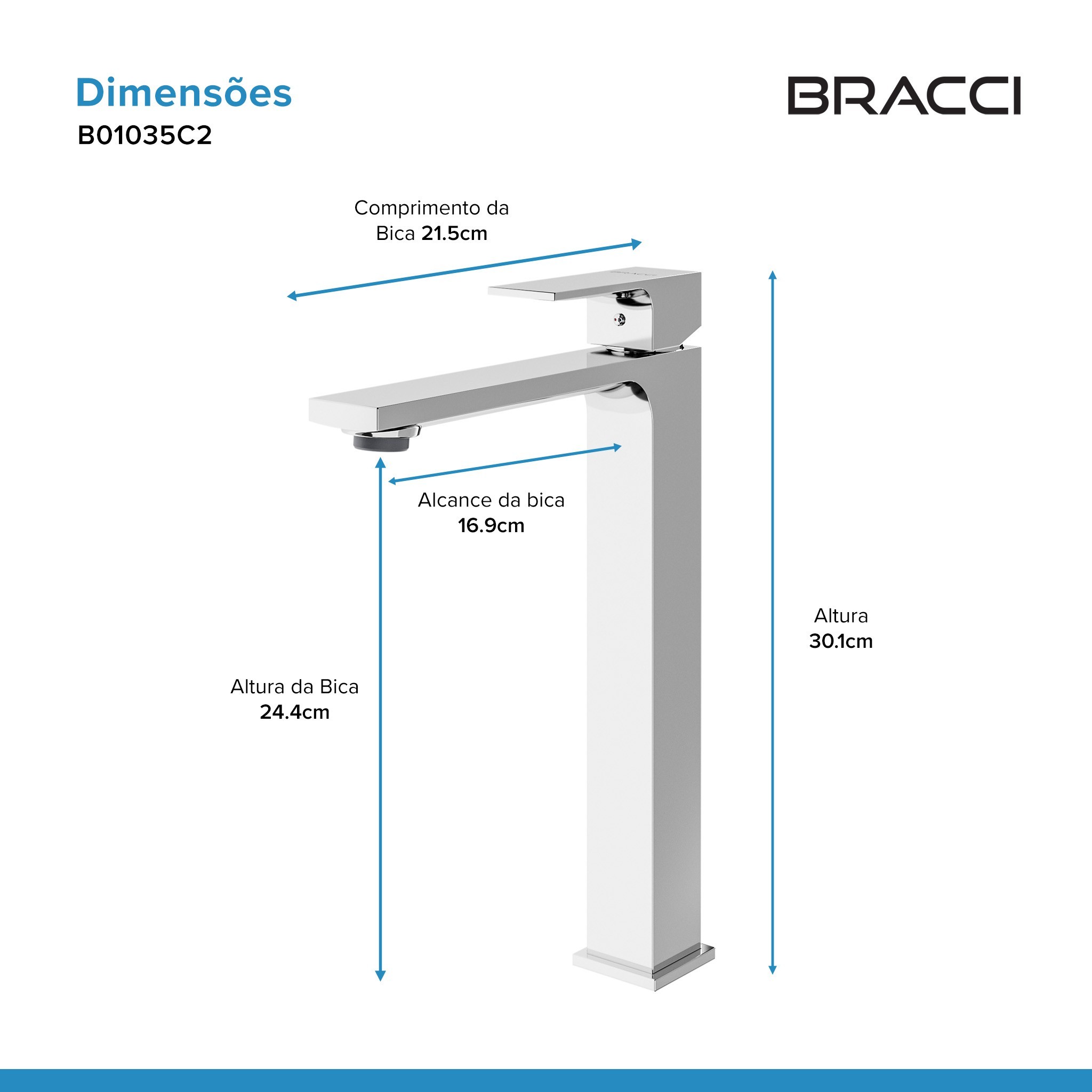 MONOCOMANDO VERCCI SLIM ALTO CROMADO