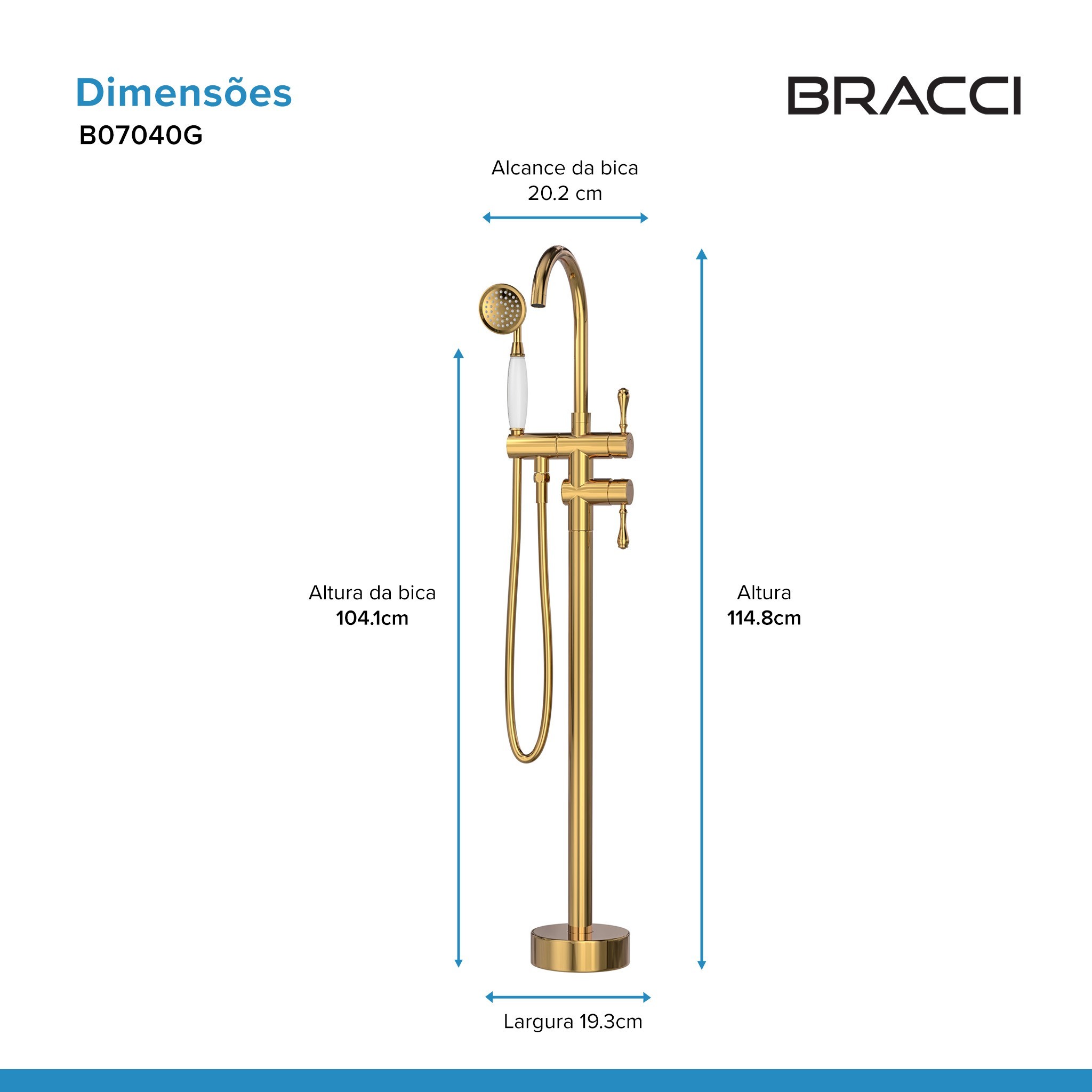 MONOCOMANDO PARA BANHEIRAS DOURADO