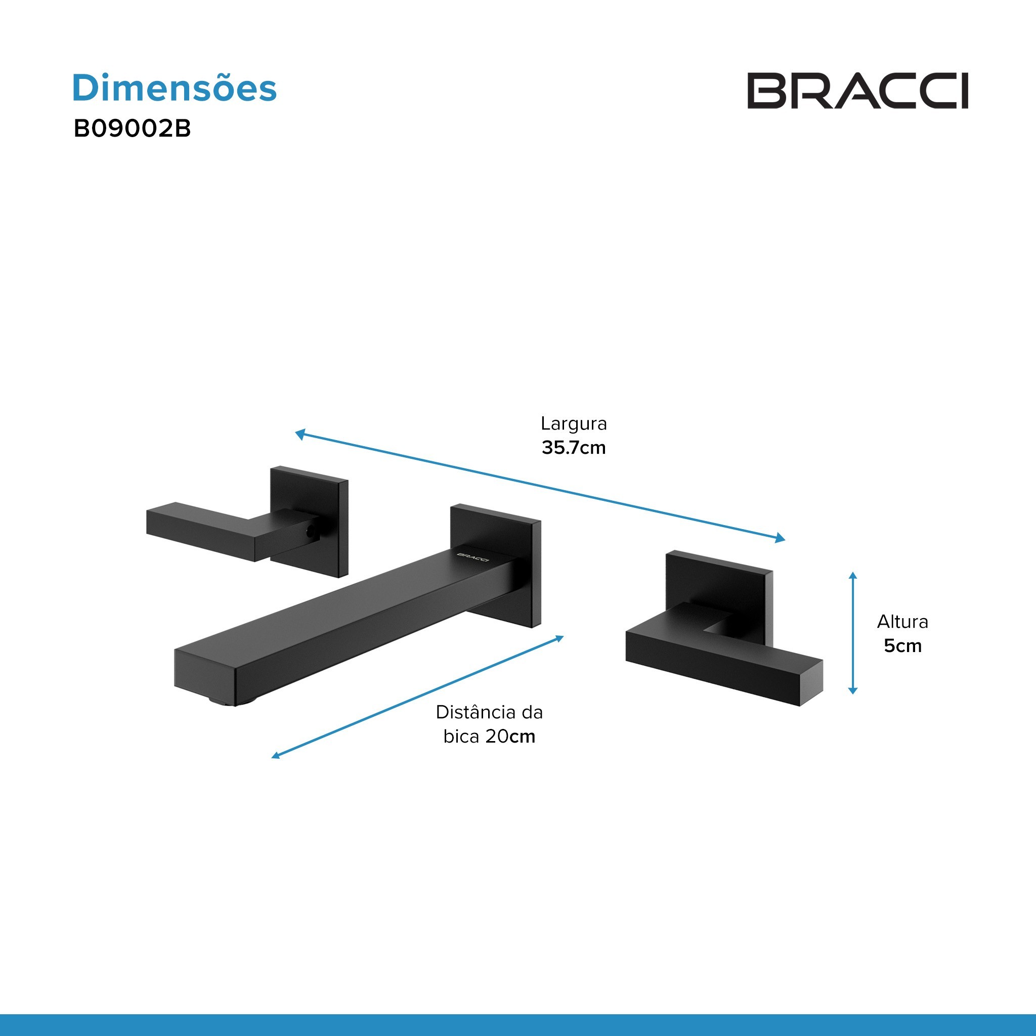 DUPLO COMANDO DE PAREDE VERCCI PRETO