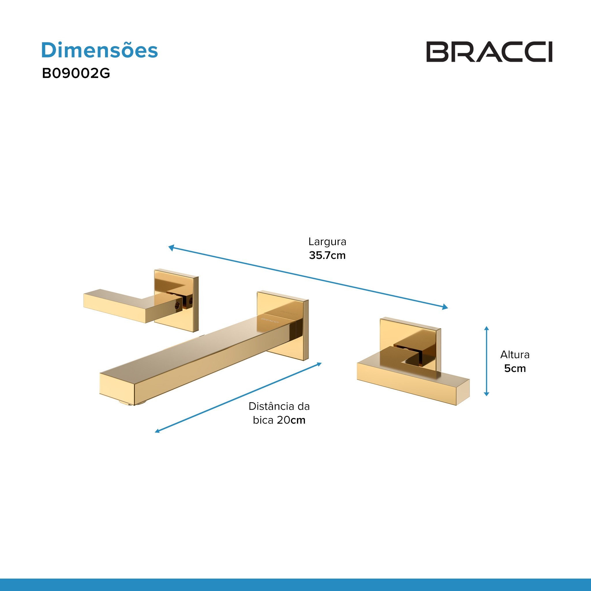 DUPLO COMANDO DE PAREDE VERCCI DOURADO