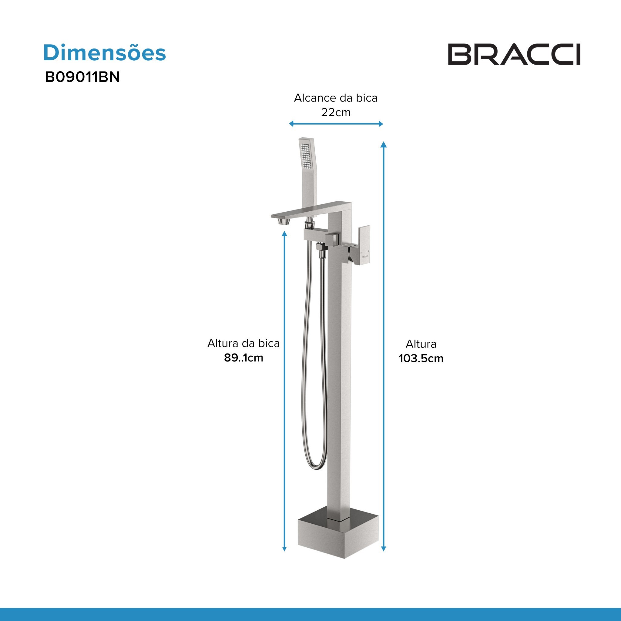 MONOCOMANDO PARA BANHEIRAS AÇO ESCOVADO