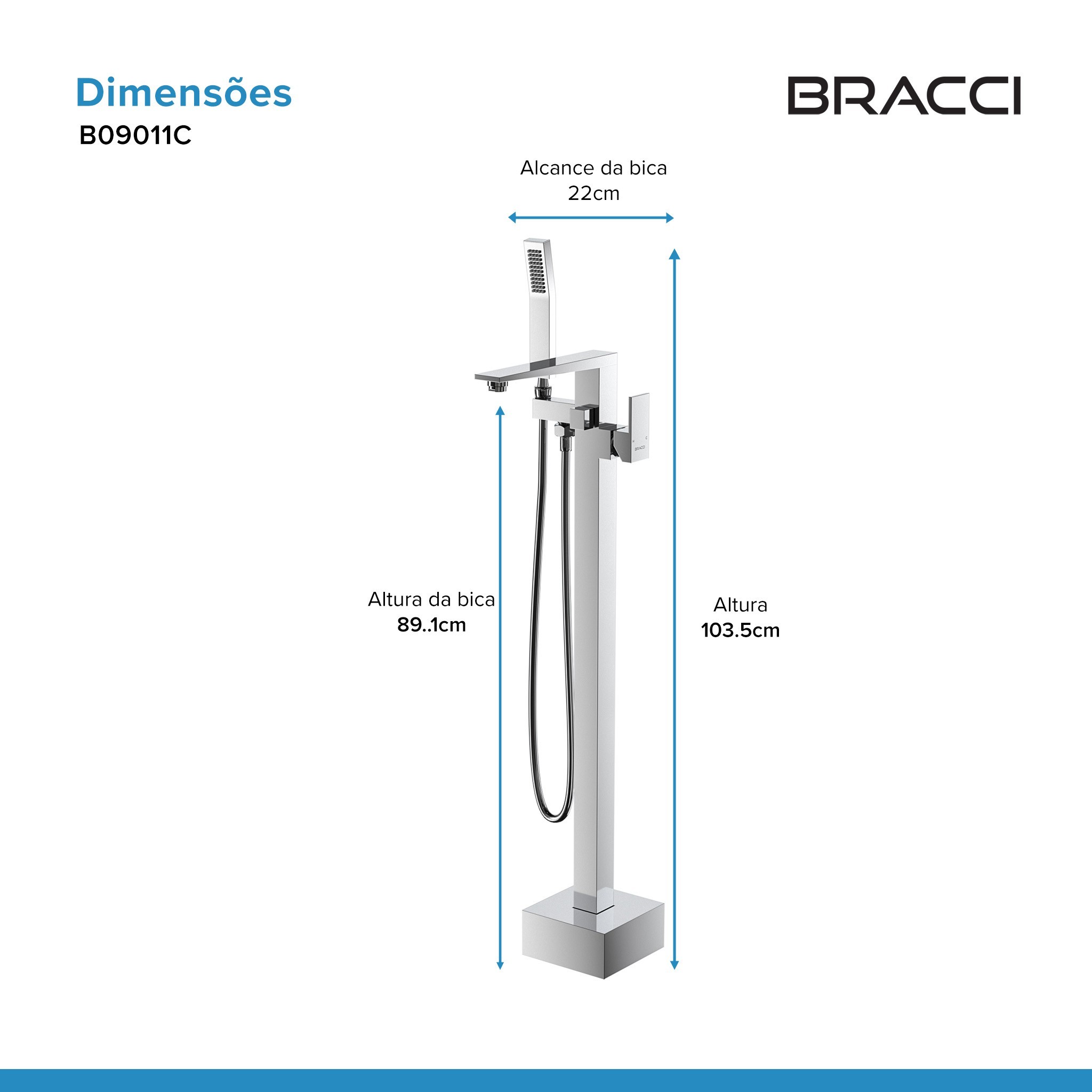 MONOCOMANDO PARA BANHEIRAS CROMADO