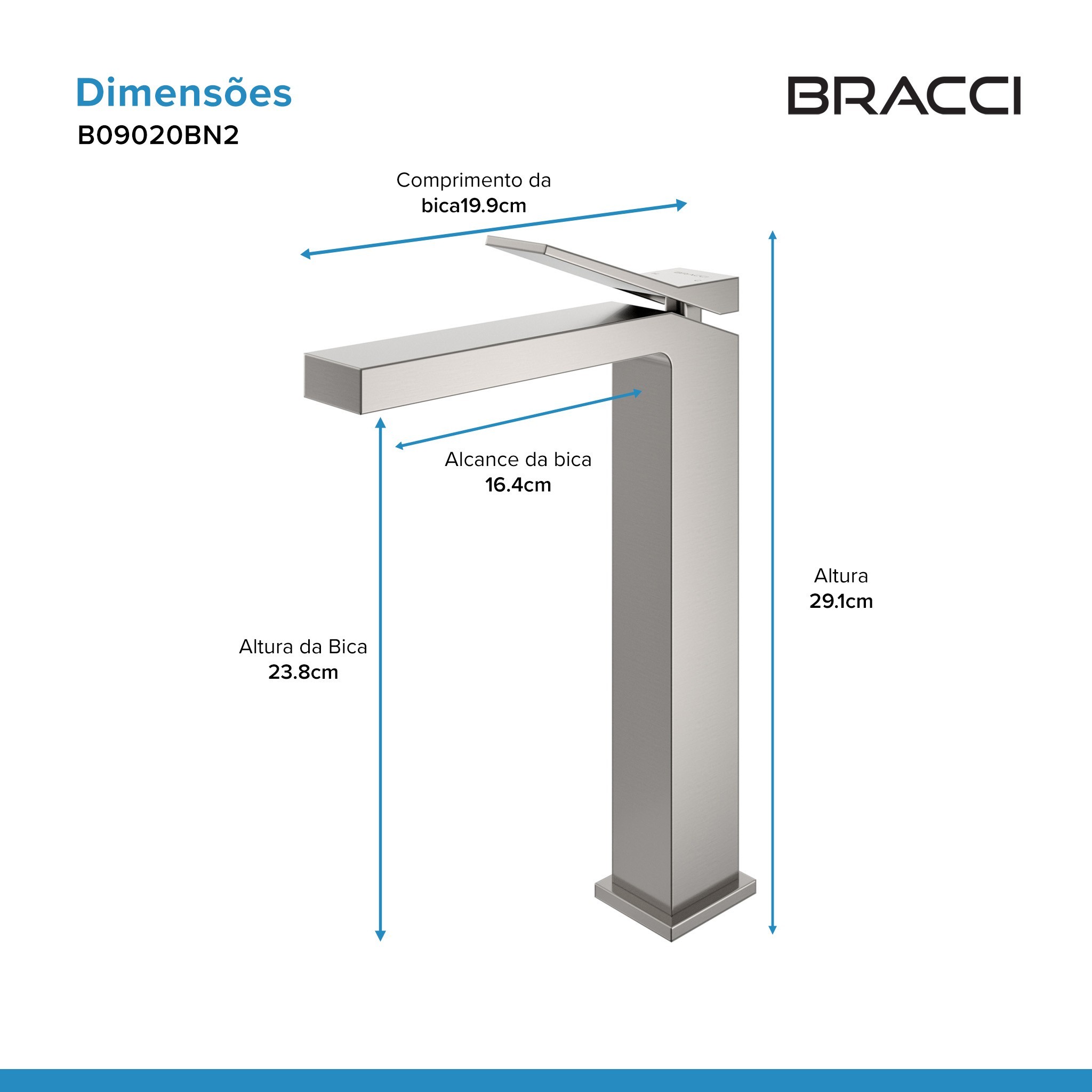 MONOCOMANDO NEW VERCCI AÇO ESCOVADO