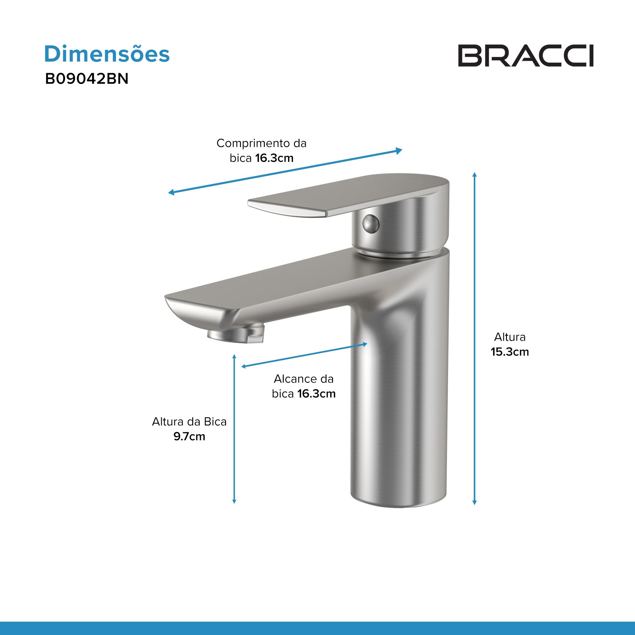 MONOCOMANDO ESSENCE BAIXO AÇO ESCOVADO