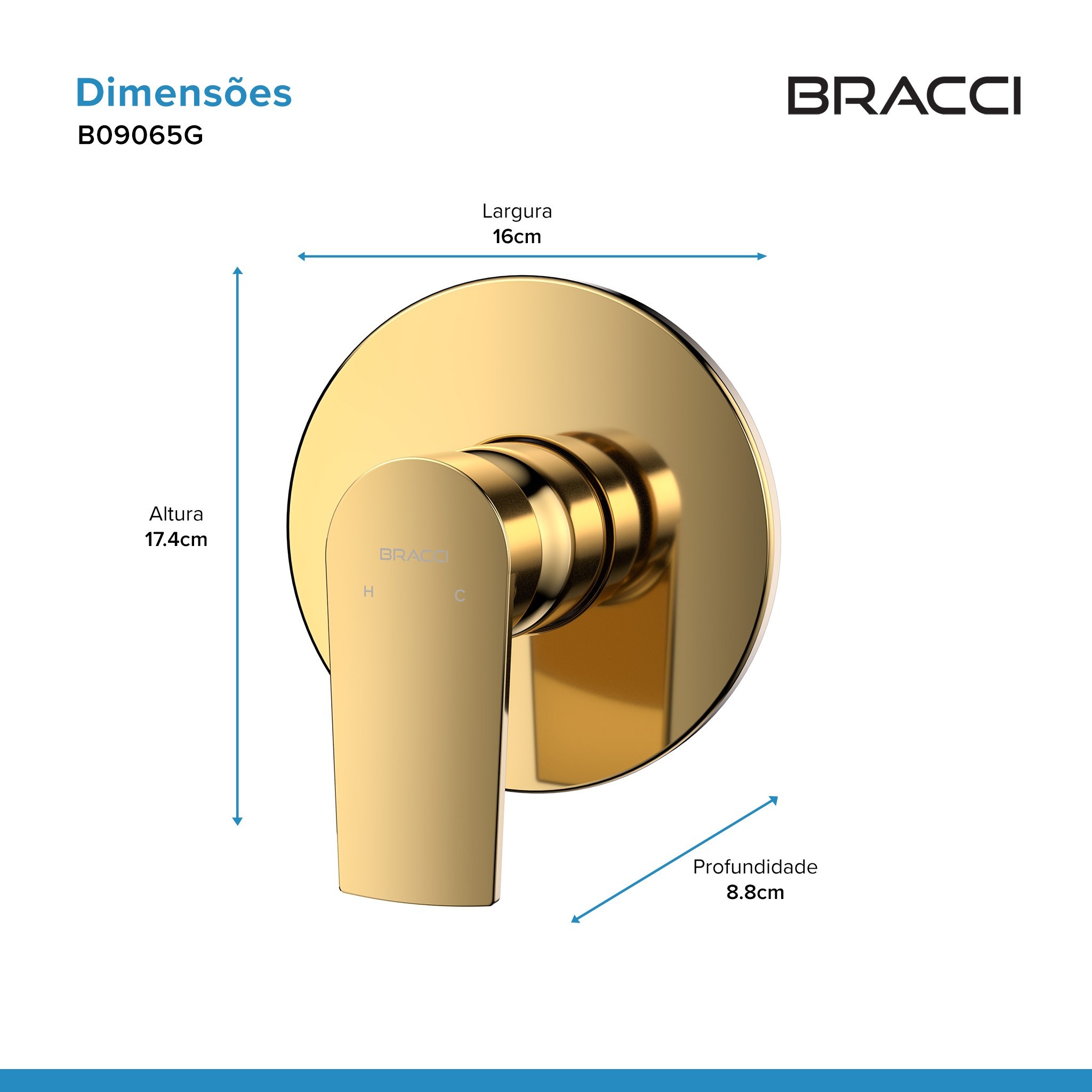 ACABAMENTO MONOCOMANDO CHUVEIRO DOCOL 3/4 DOURADO