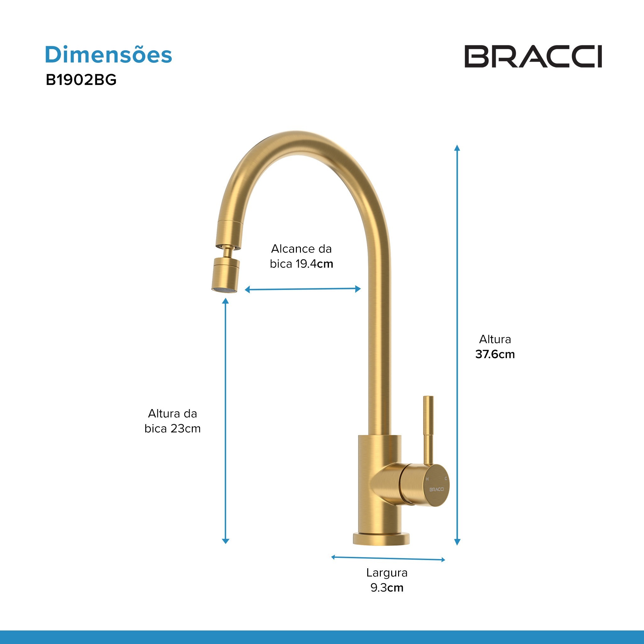 MONOCOMANDO ST LOUISE BASIC DOURADO ESCOVADO