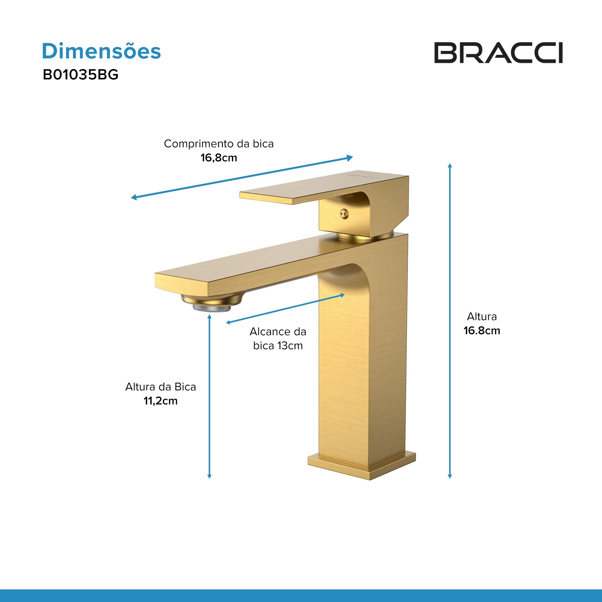 MONOCOMANDO VERCCI SLIM BAIXO DOURADO ESCOVADO