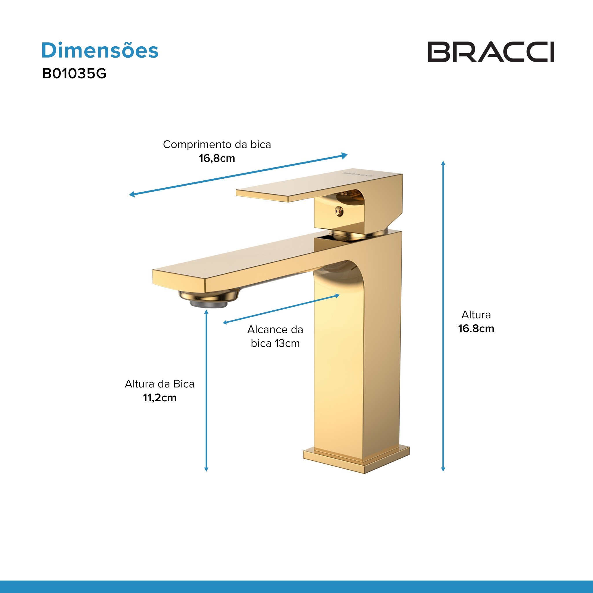 MONOCOMANDO VERCCI SLIM BAIXO DOURADO