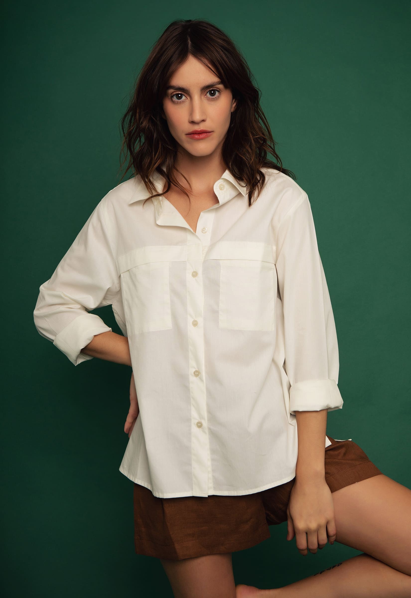 Camisa Tricoline Off White