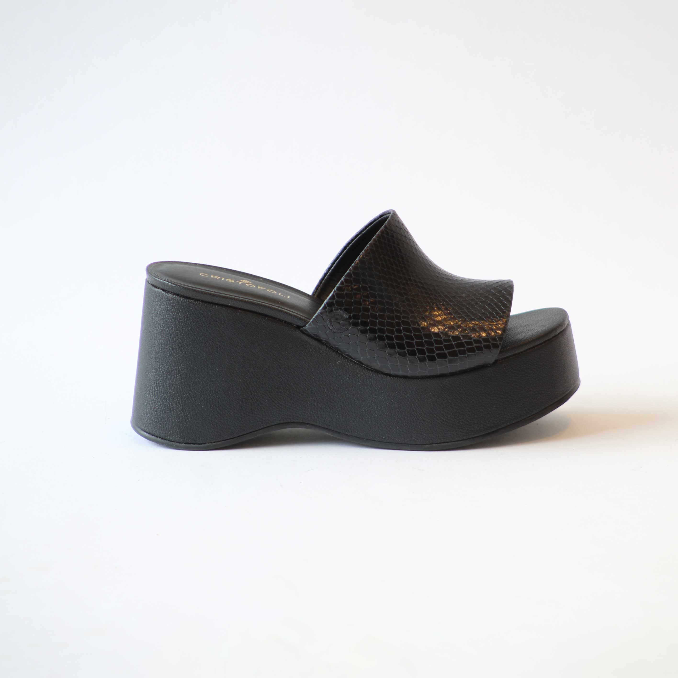 TAMANCO FEMININO CRISTÓFOLI SNAKE PRETO