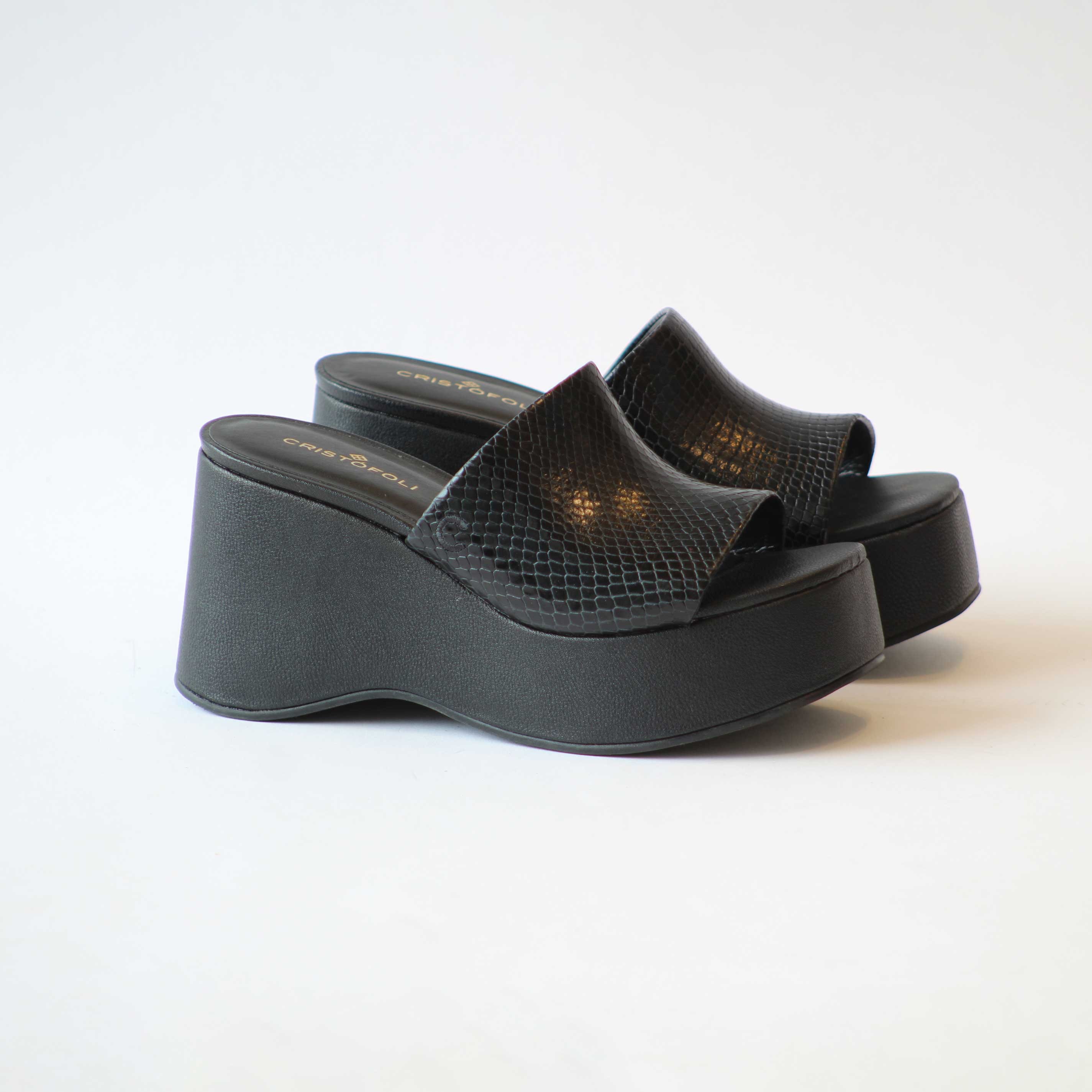 TAMANCO FEMININO CRISTÓFOLI SNAKE PRETO