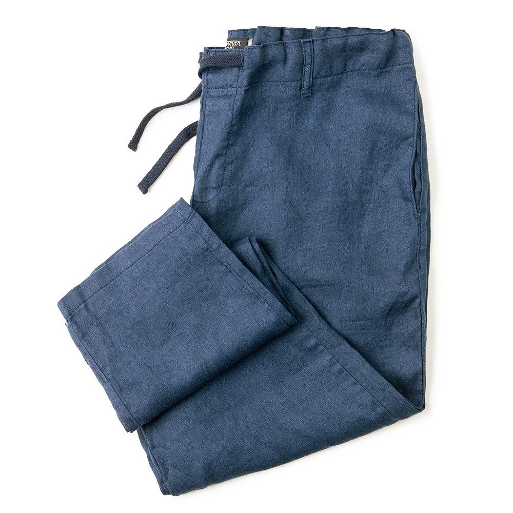 Calça linho ITALY - Azul
