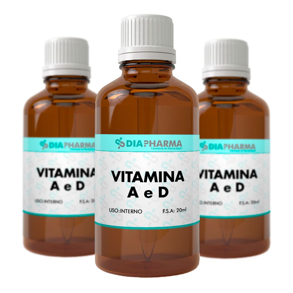 Kit 3 Frascos de Vitamina A e D 20ml